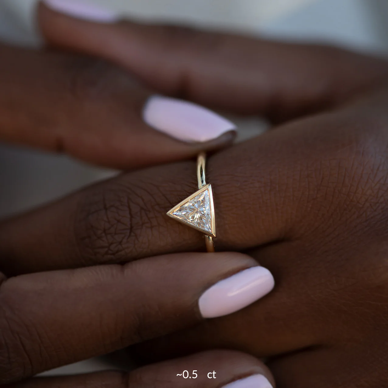 Trillion Diamond Ring - Simple Engagement Ring - Image 3