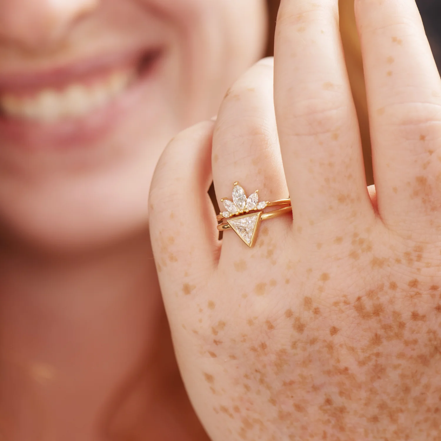 Trillion Diamond Ring - Simple Engagement Ring - Image 6
