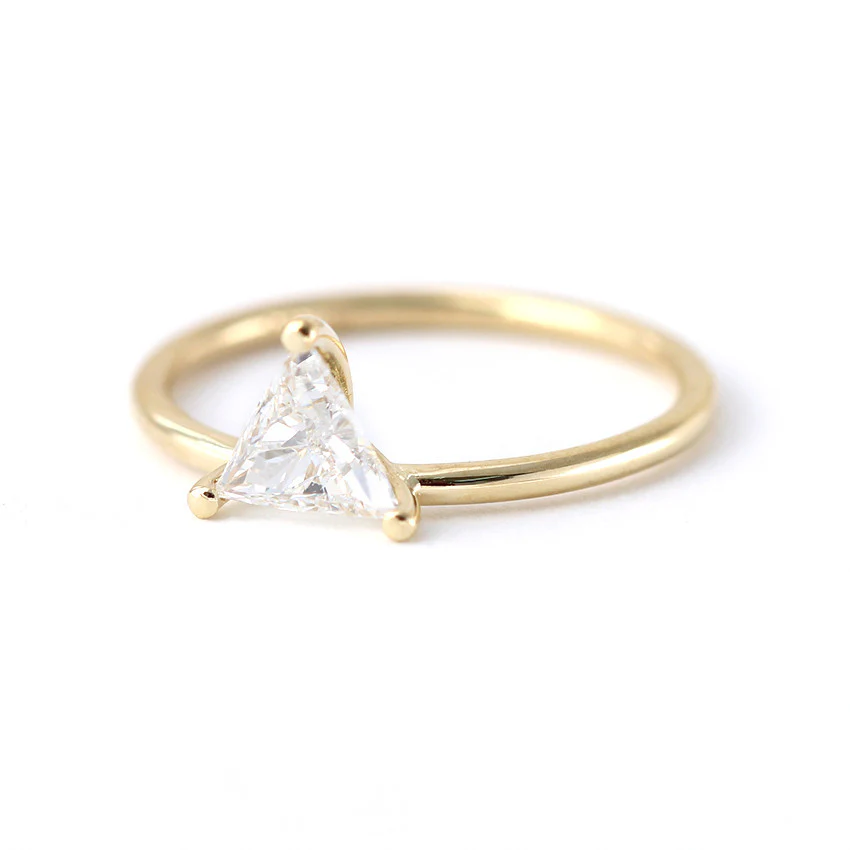 Trillion Diamond Ring in Prong Setting 0.5 Carat - Image 2
