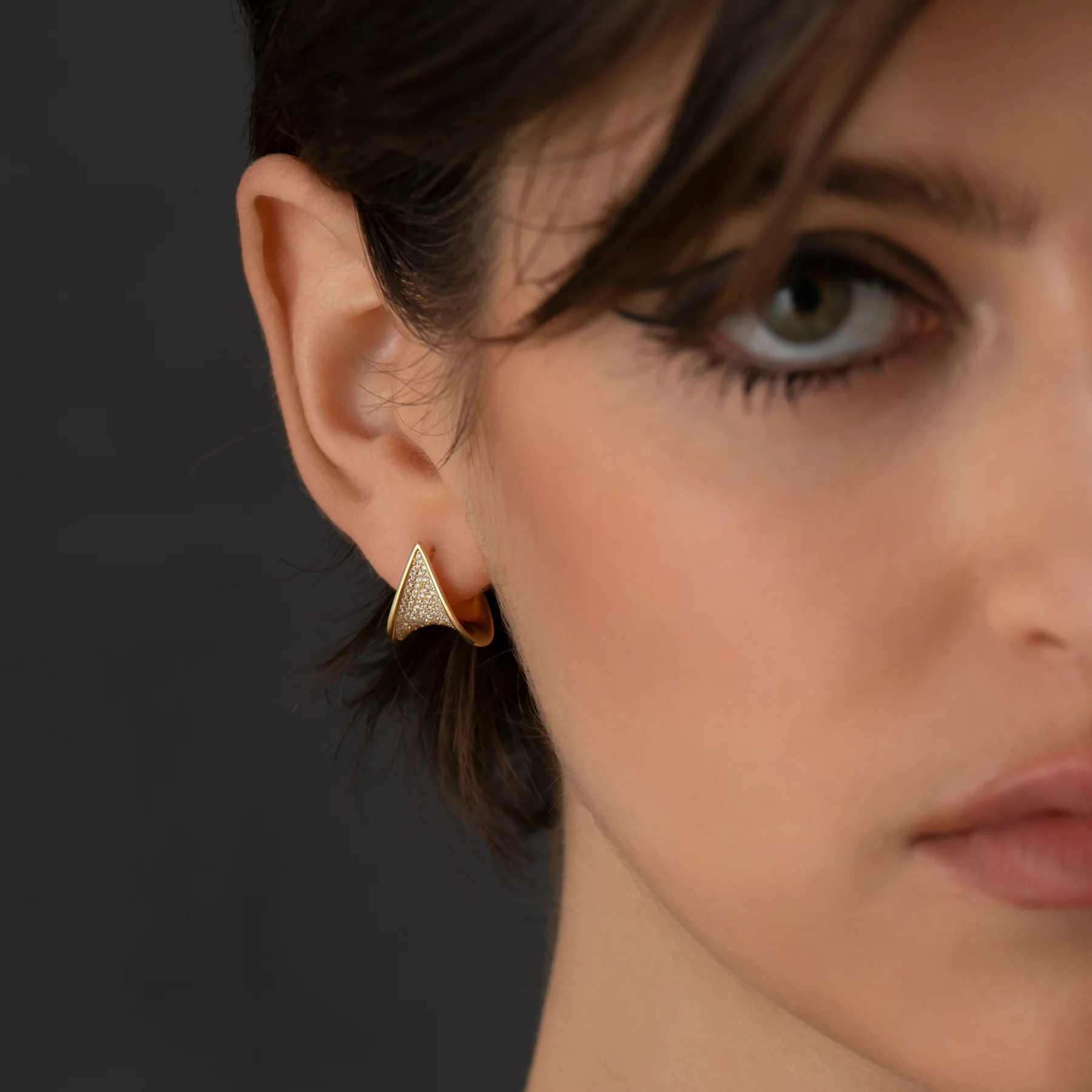 Pave Diamond Hoop Earrings - Image 3