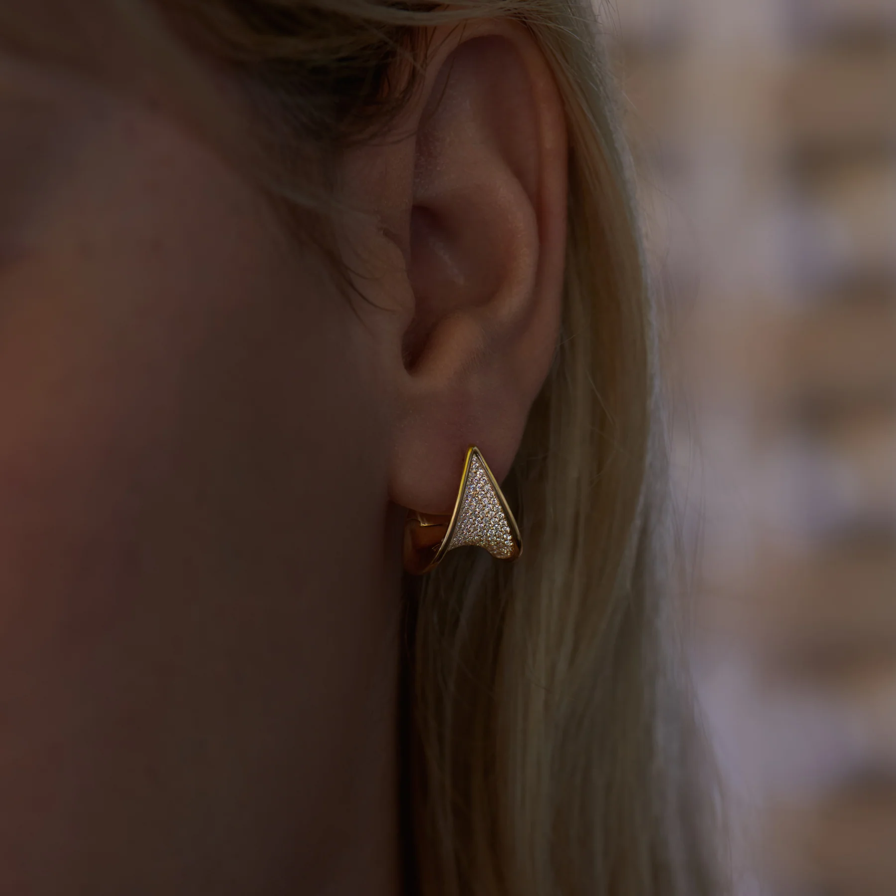 Pave Diamond Hoop Earrings - Image 5
