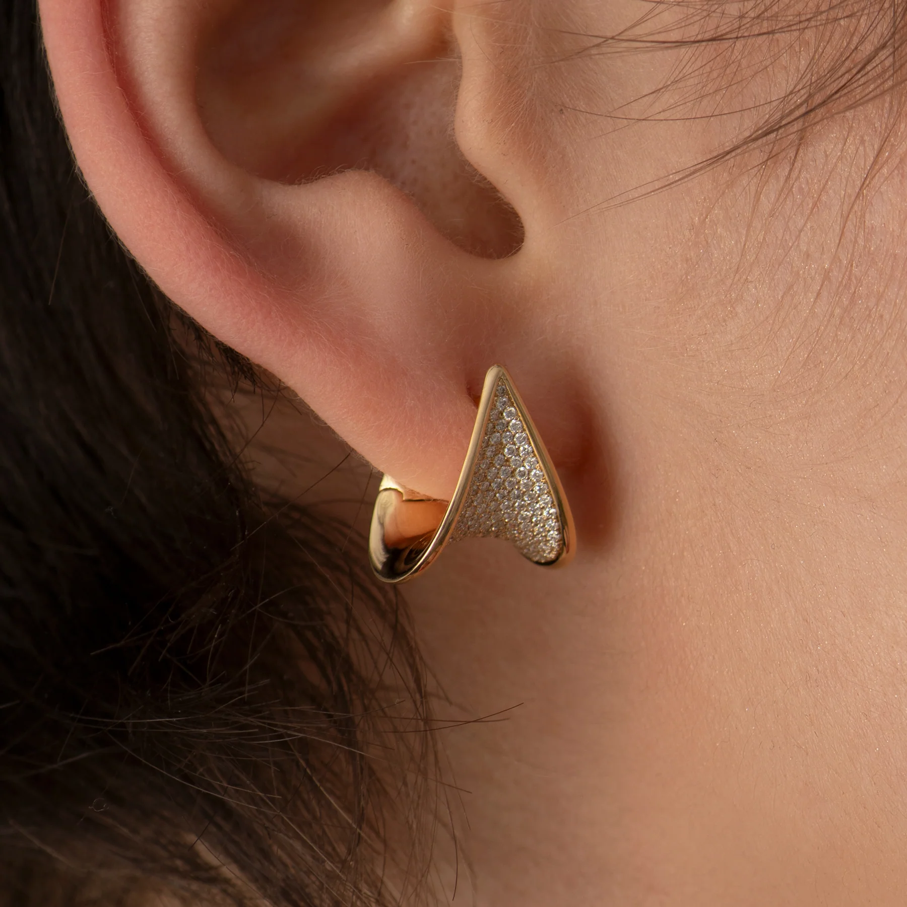 Pave Diamond Hoop Earrings - Image 6