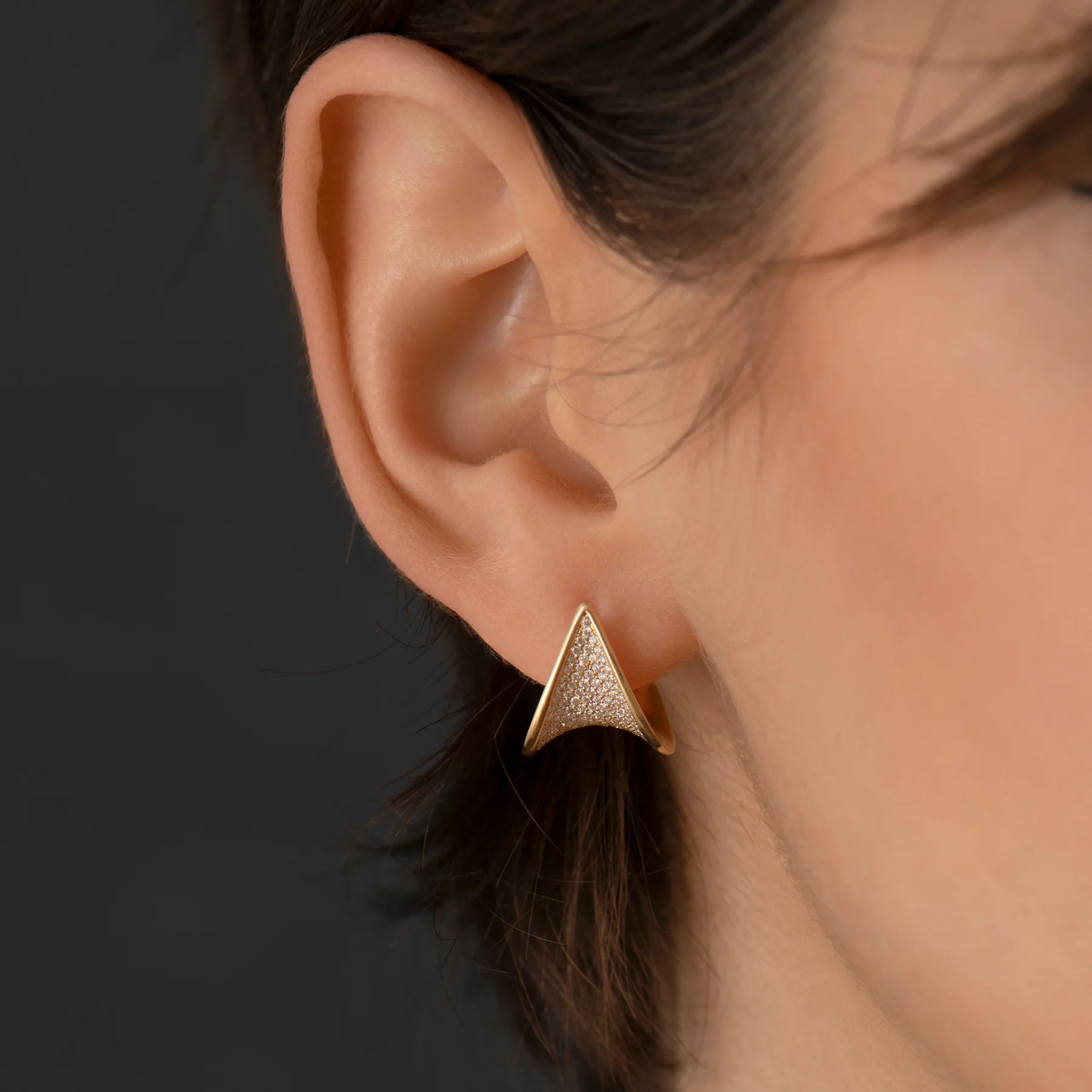 Pave Diamond Hoop Earrings - Image 8