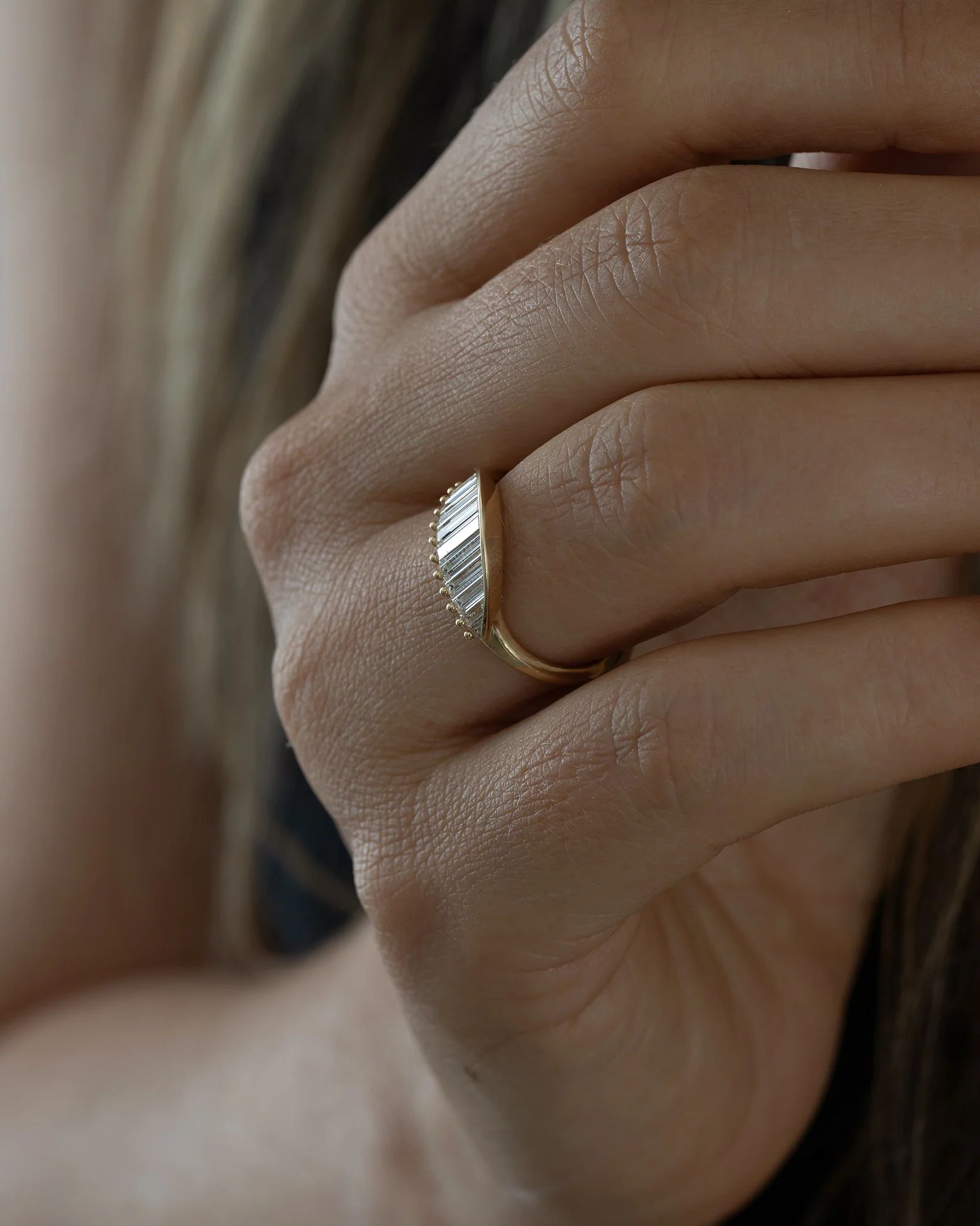 Arc Baguette Diamond Tiara Ring - Image 5