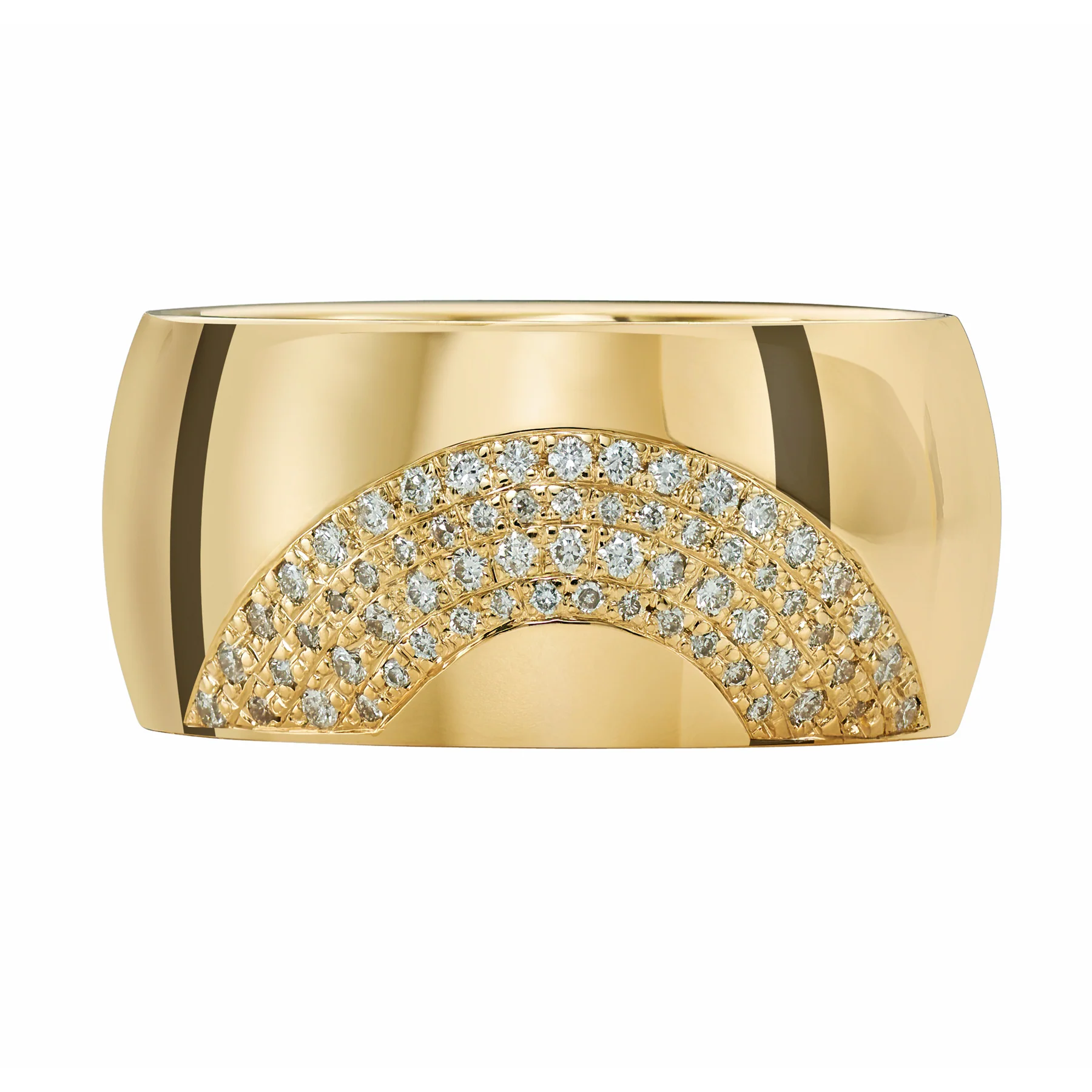 Arced Diamond Pave Wedding Band - Image 2