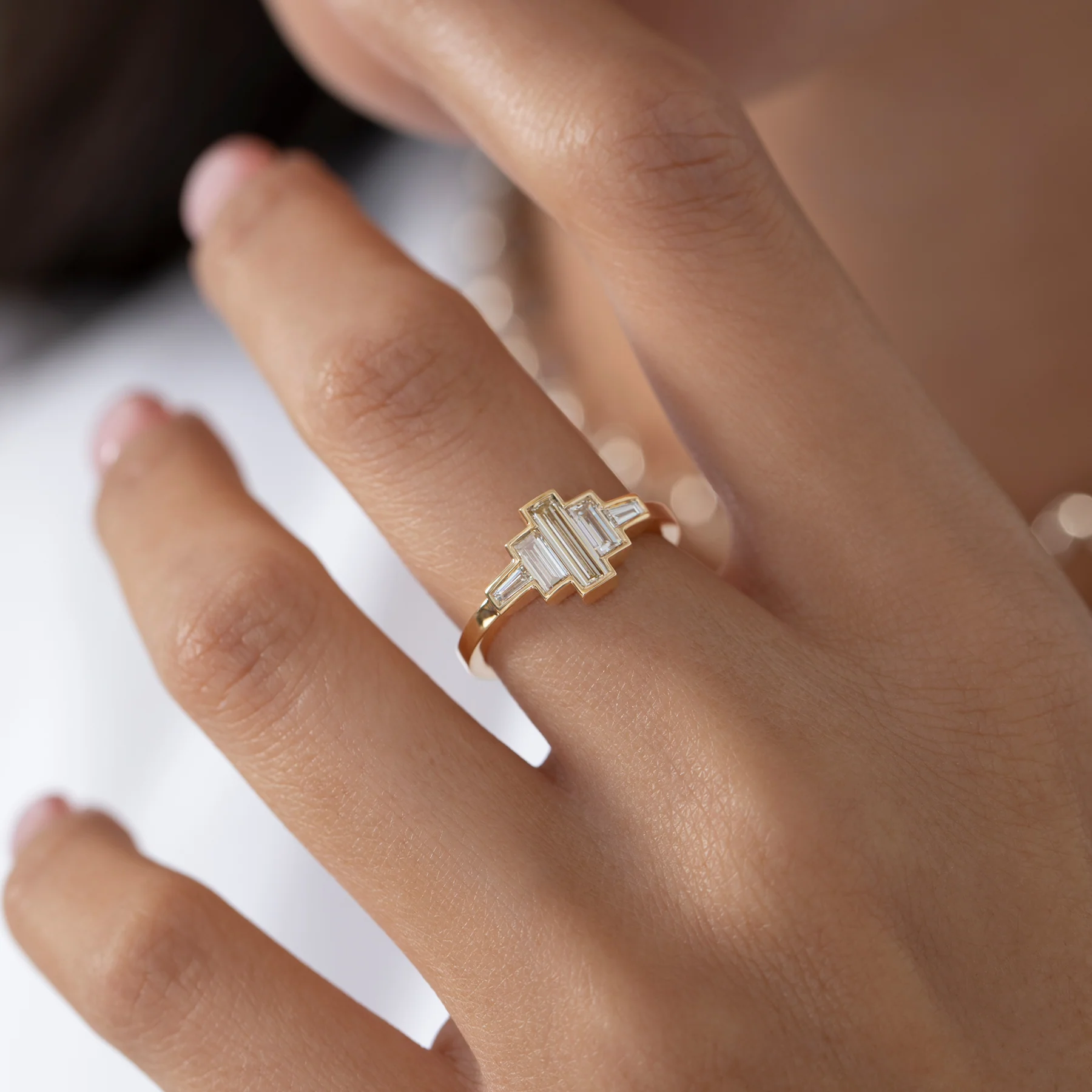 Art Deco Baguette Diamond Ring - Image 5