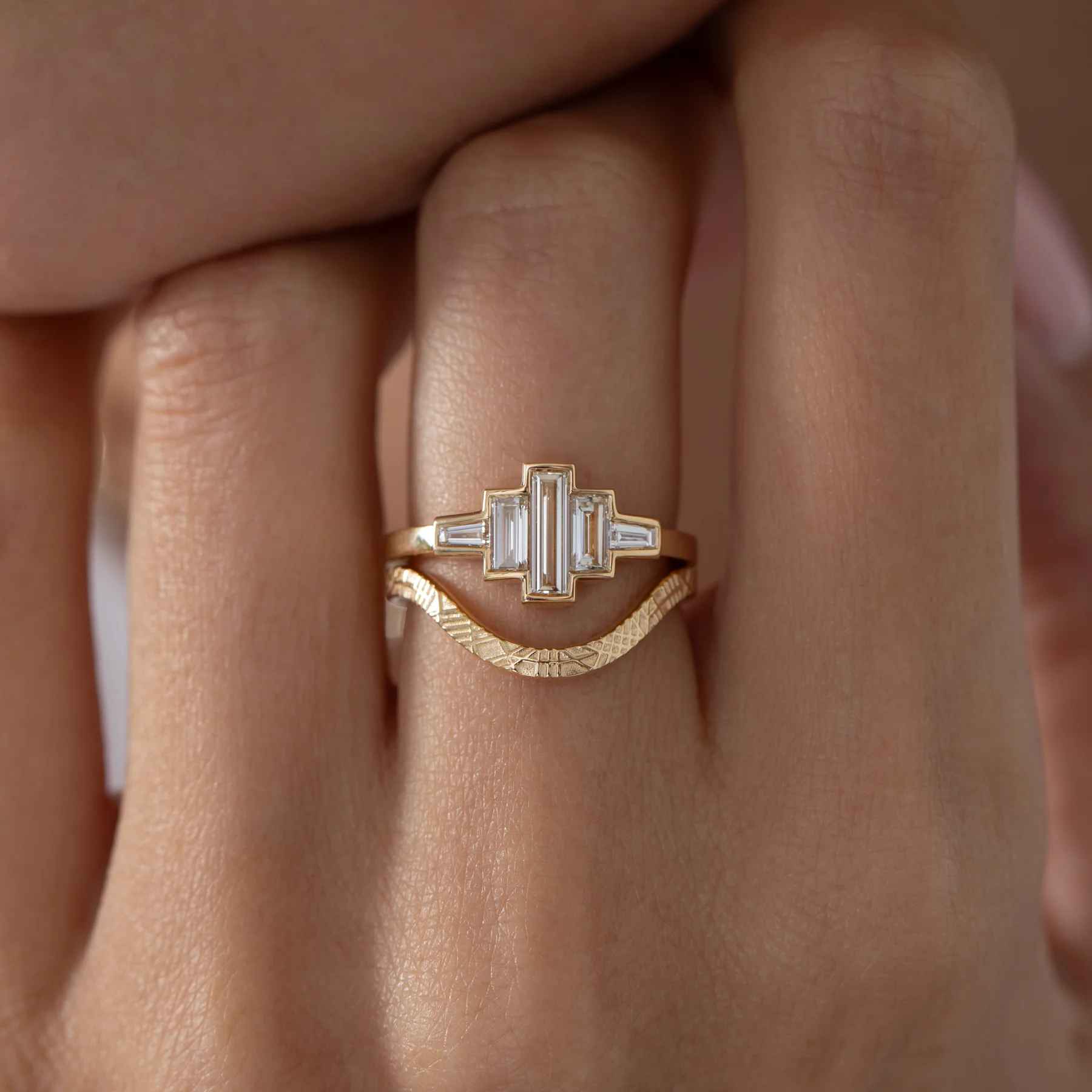 Art Deco Baguette Diamond Ring - Image 7