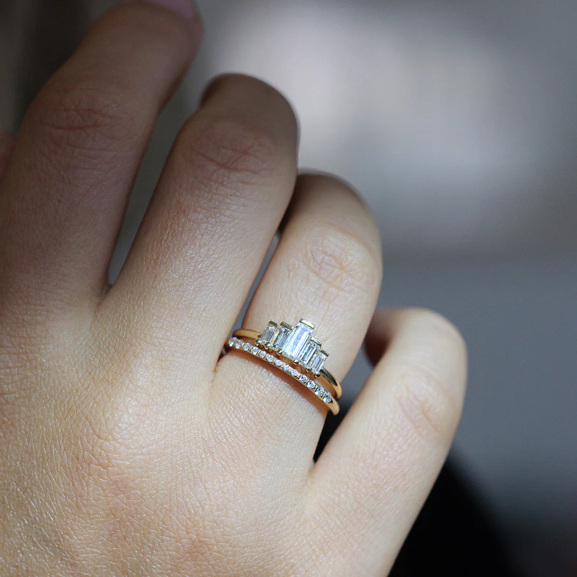 Baguette Engagement Ring - Art Deco Engagement Ring - Image 10