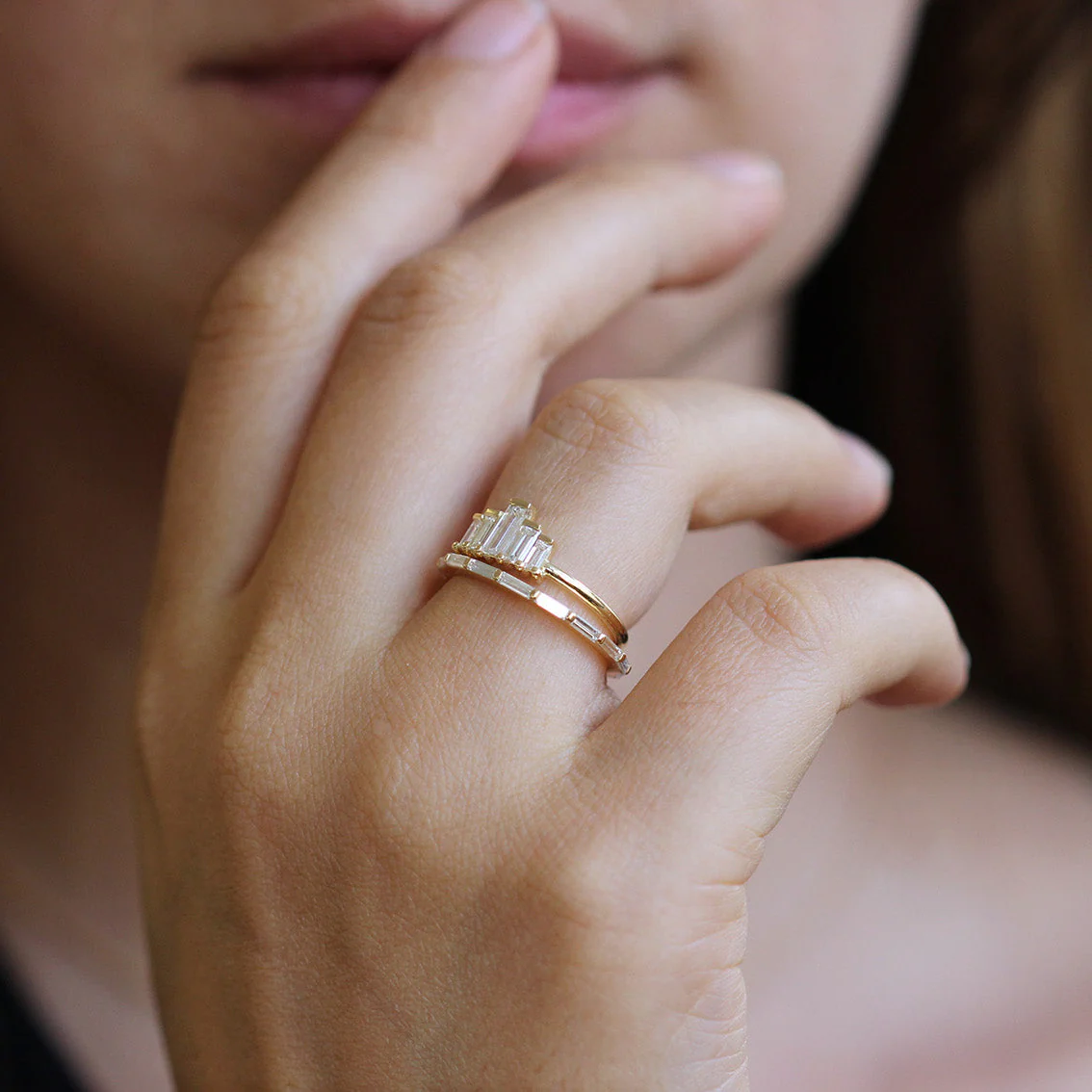 Baguette Engagement Ring - Art Deco Engagement Ring - Image 7