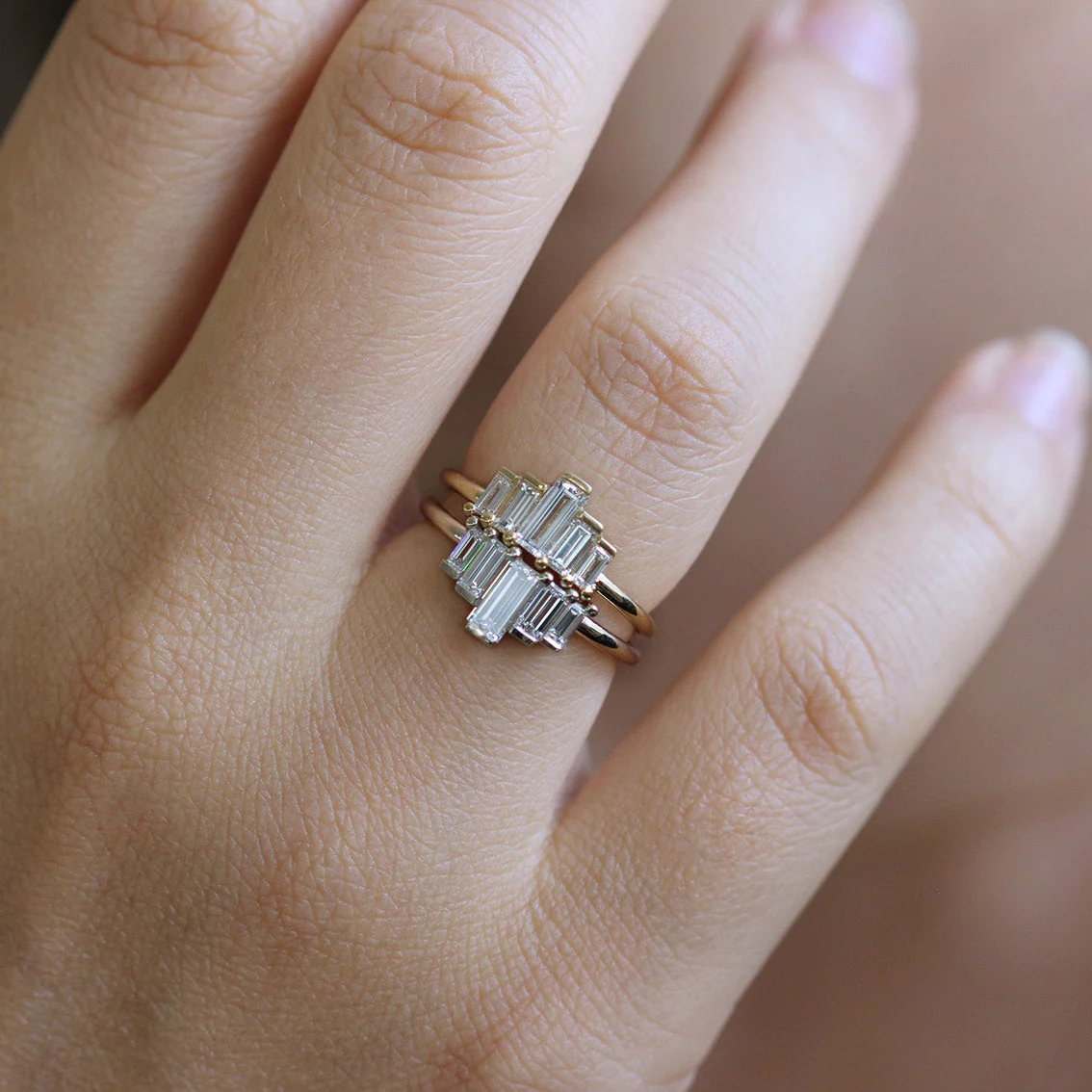 Baguette Engagement Ring - Art Deco Engagement Ring - Image 8
