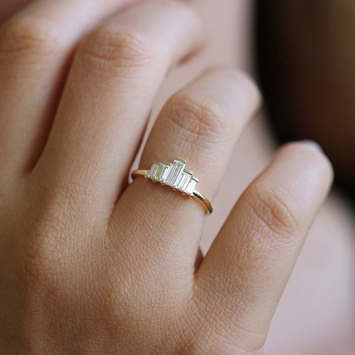 Baguette Engagement Ring - Art Deco Engagement Ring - Image 9