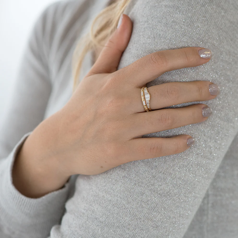 Art Deco Engagement Ring - Diamond Tiara Ring - Image 5