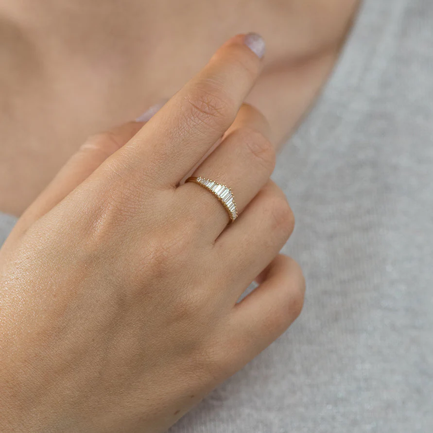 Art Deco Engagement Ring - Diamond Tiara Ring - Image 6