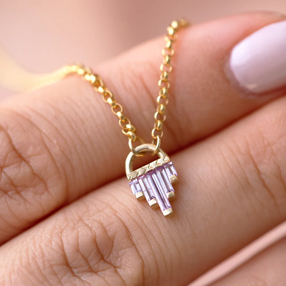 Art Deco Necklace with Lilac Sapphires - Image 3