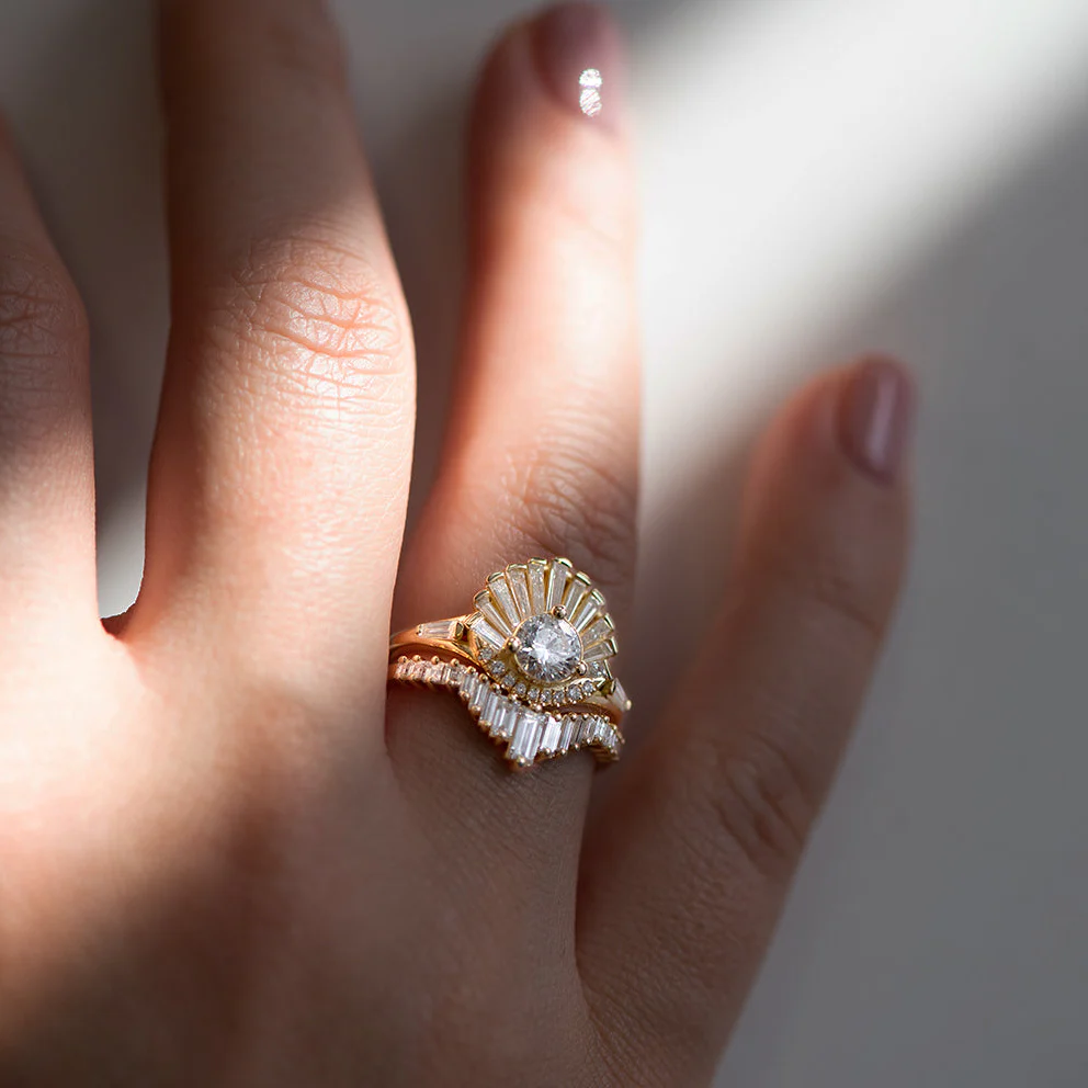 Art Deco Wedding Ring - Tapered Baguette Diamond Ring - Image 8