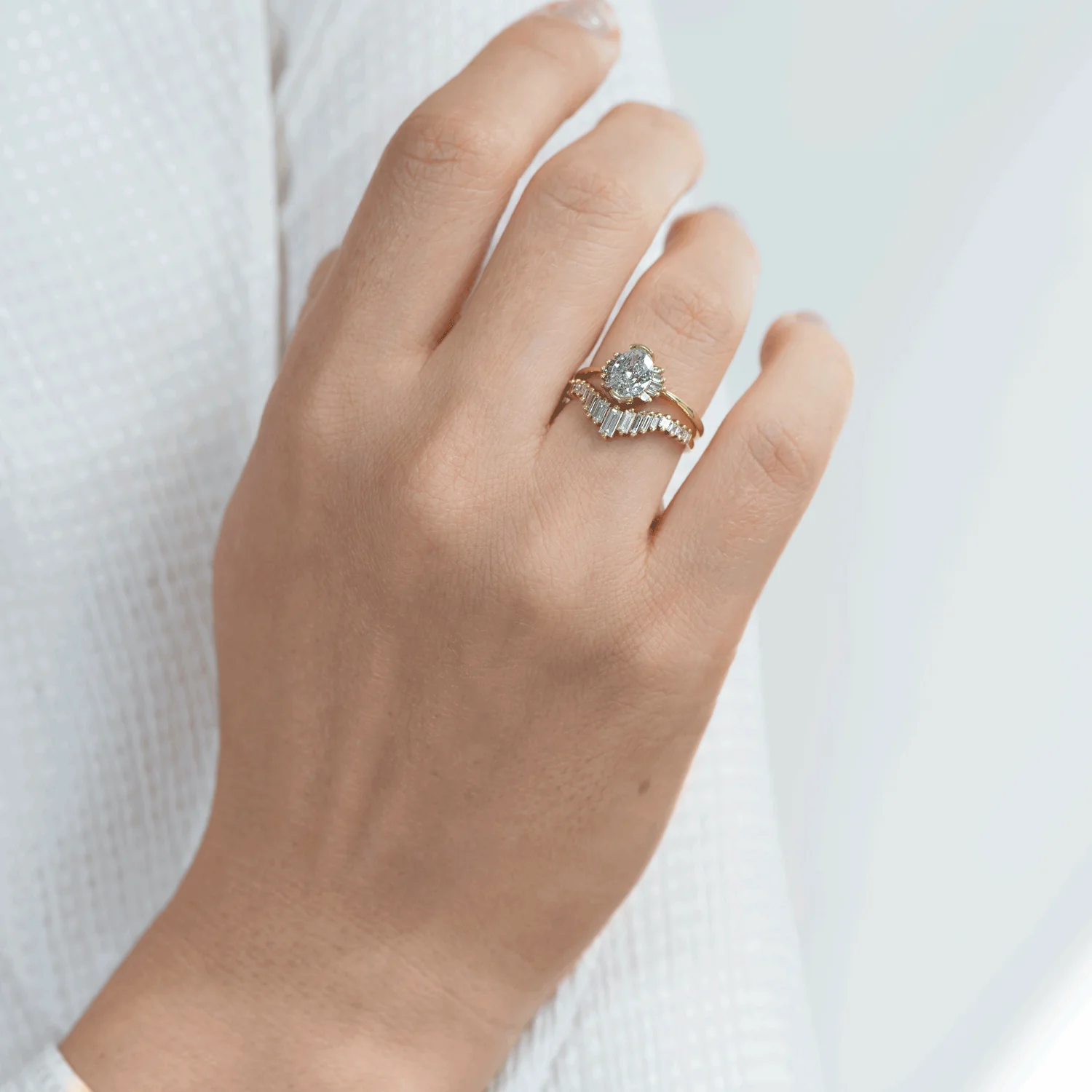 Art Deco Wedding Ring - Tapered Baguette Diamond Ring - Image 9