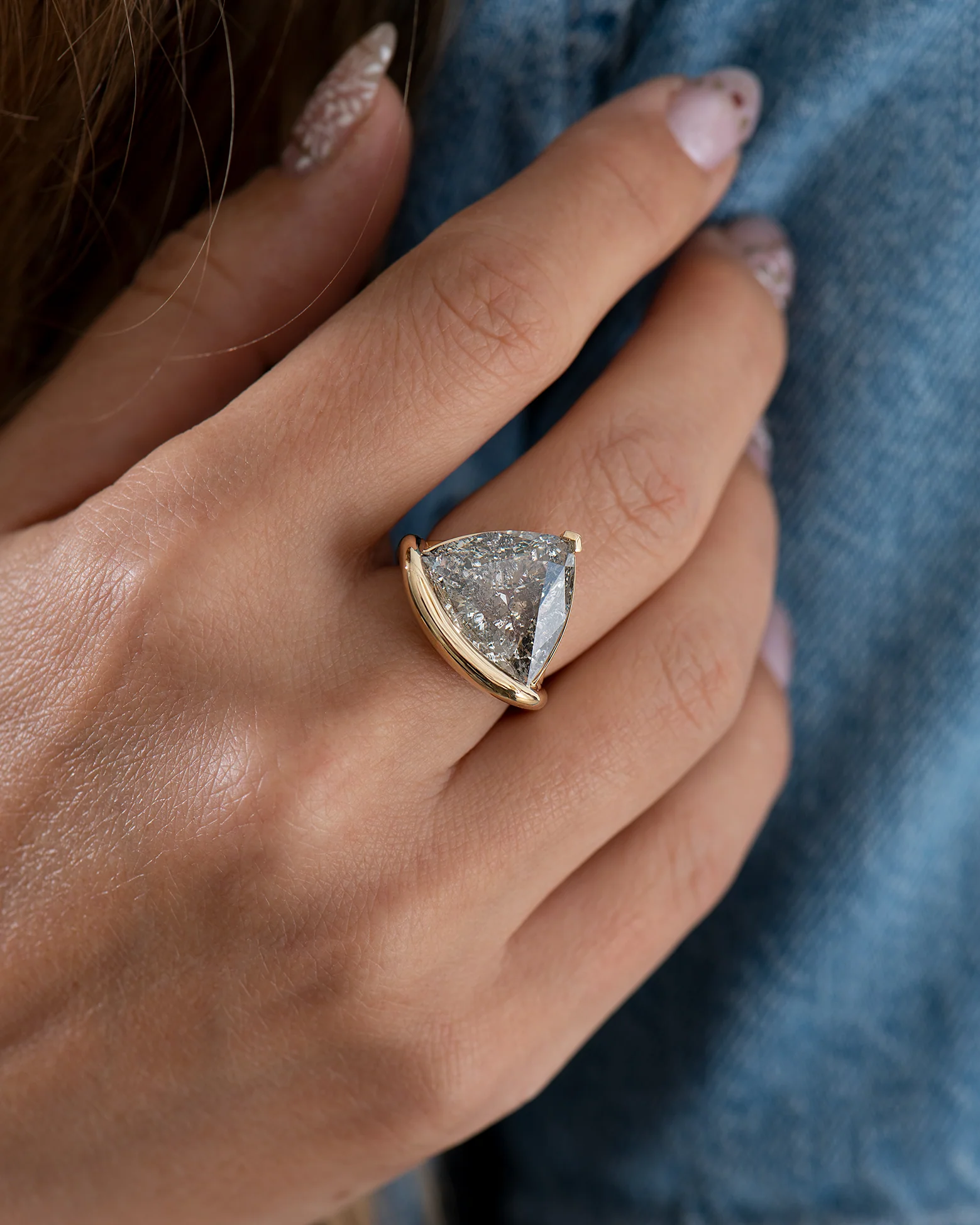 Asteria 9ct Solitaire Galaxy Diamond Engagement Ring - Image 10