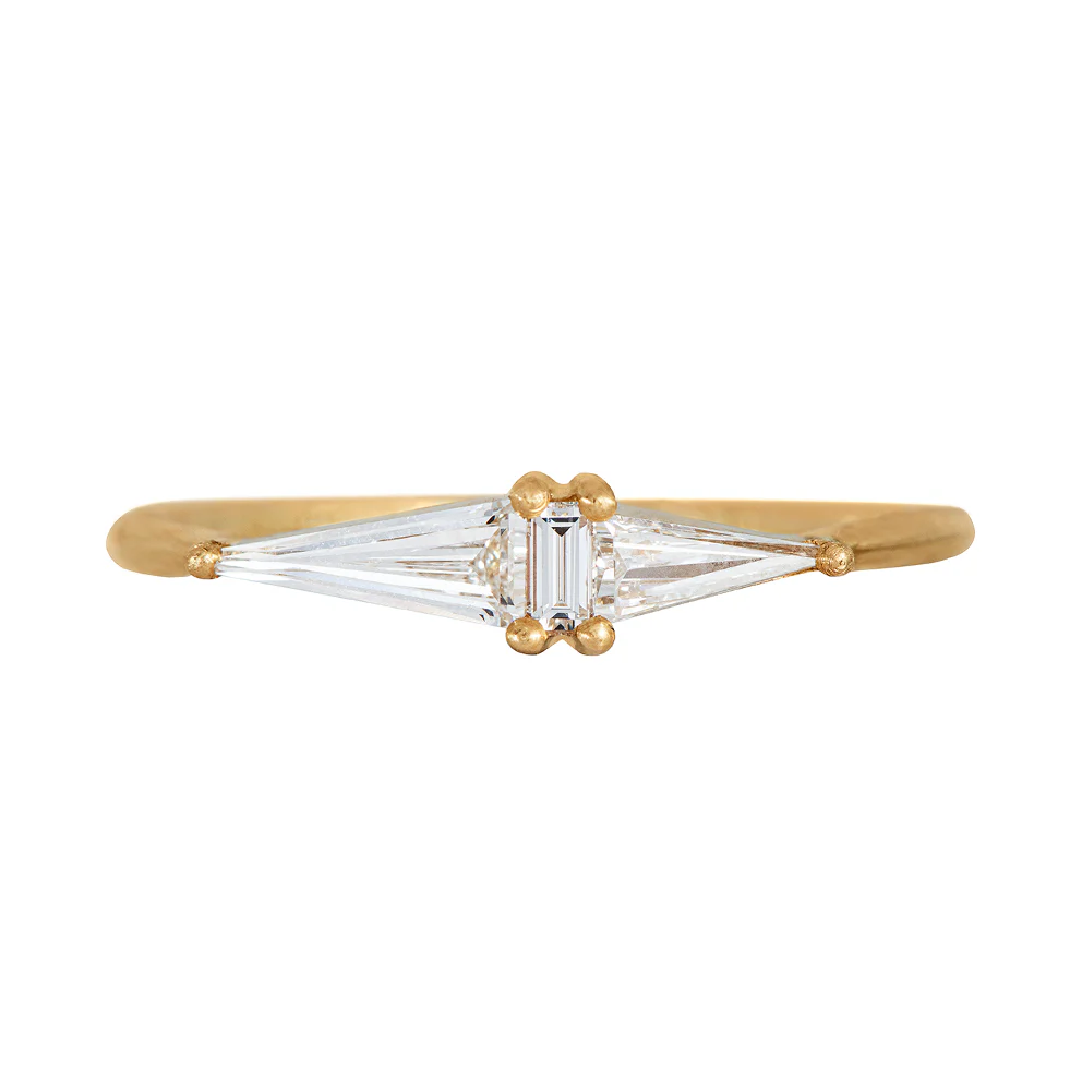Asymmetrical Engagement Ring - Arrow Diamond Ring