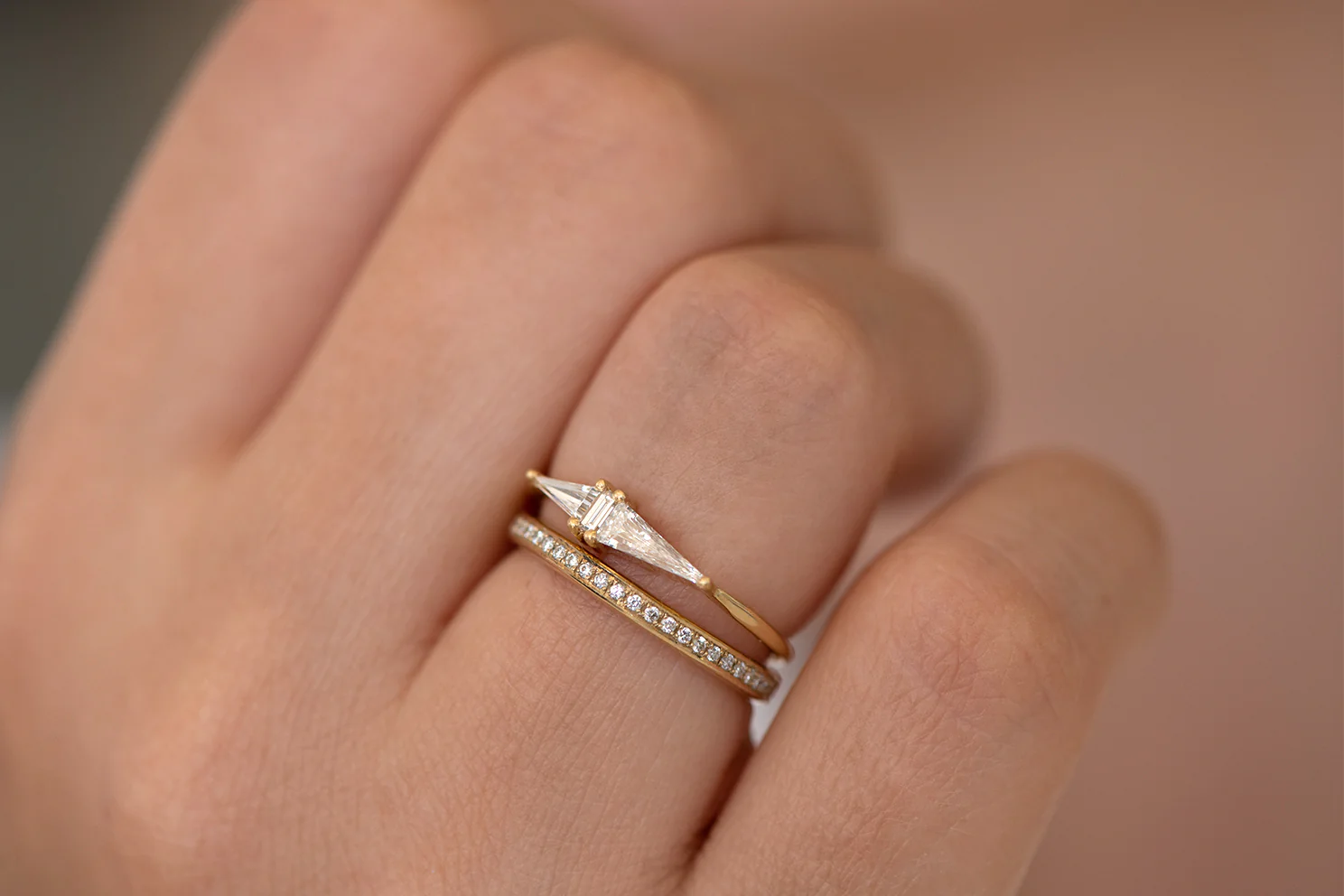 Asymmetrical Engagement Ring - Arrow Diamond Ring - Image 7