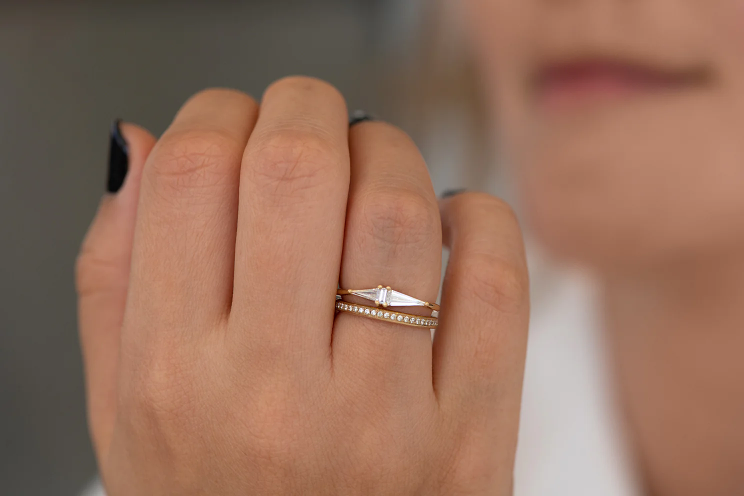 Asymmetrical Engagement Ring - Arrow Diamond Ring - Image 9