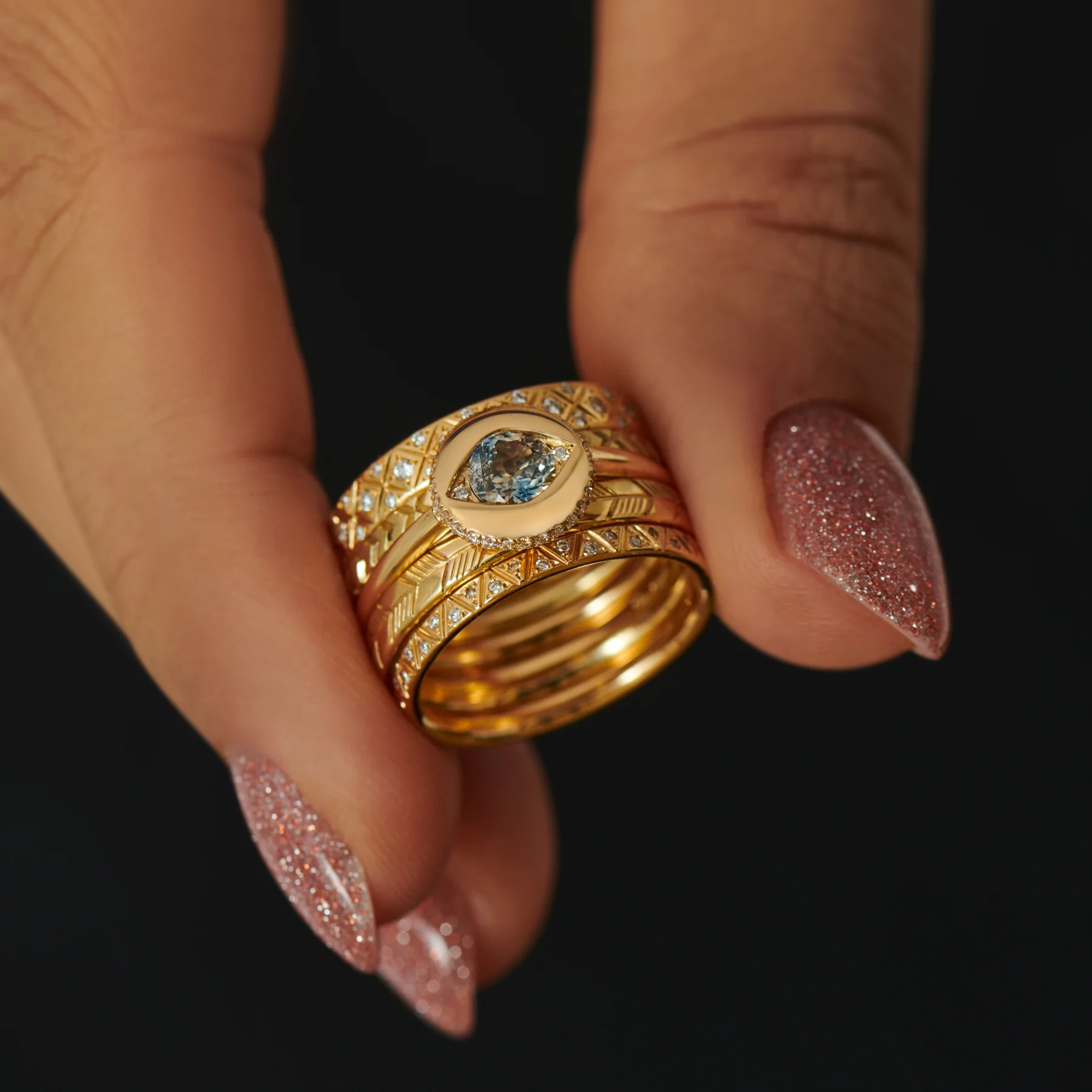 Ayin Parti Sapphire & Diamond Ring - Image 4