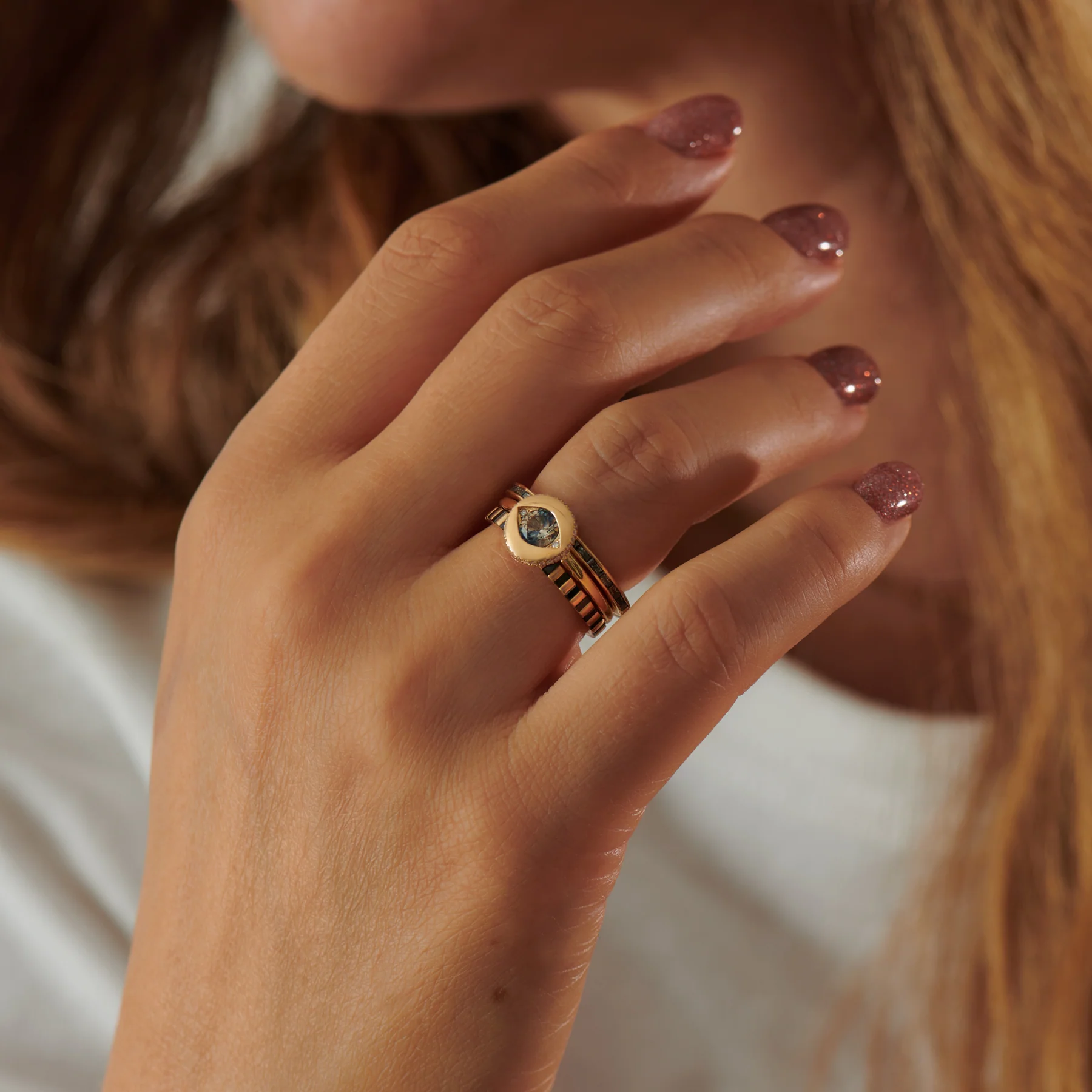 Ayin Parti Sapphire & Diamond Ring - Image 7