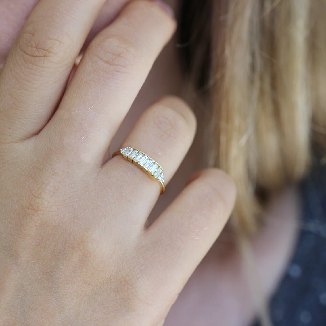 Baguette Diamond Band - Baguette Ring - Image 5