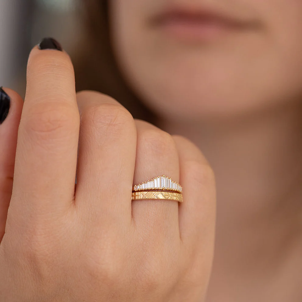 Baguette Diamond Wedding Ring Set - Image 4