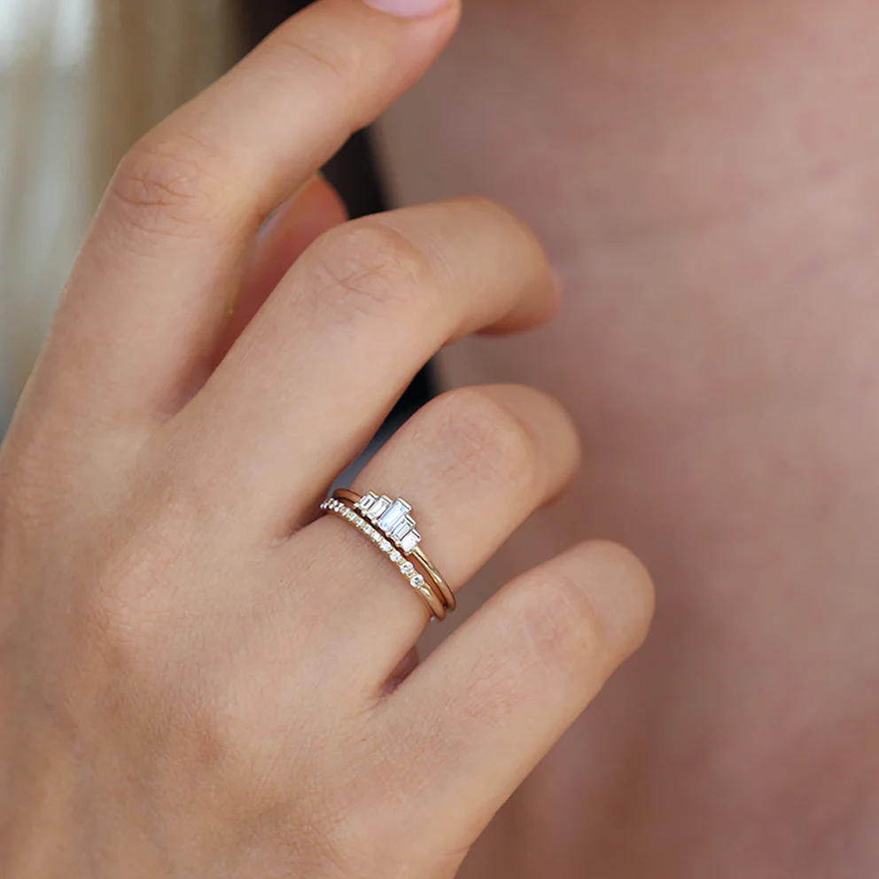 Baguette Diamonds Bridal Ring Set - Image 7