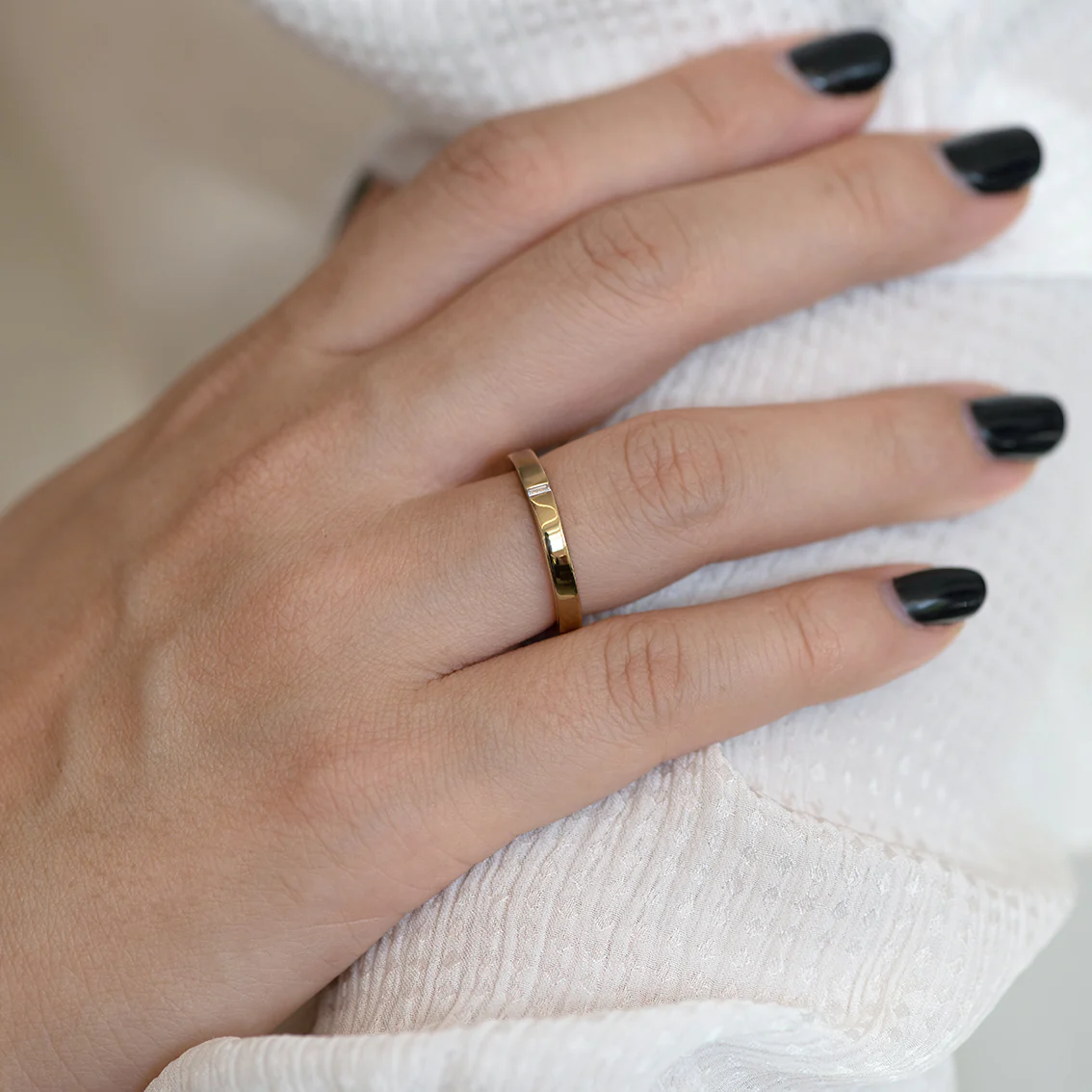 Baguette Wedding Band - Hers - Image 3