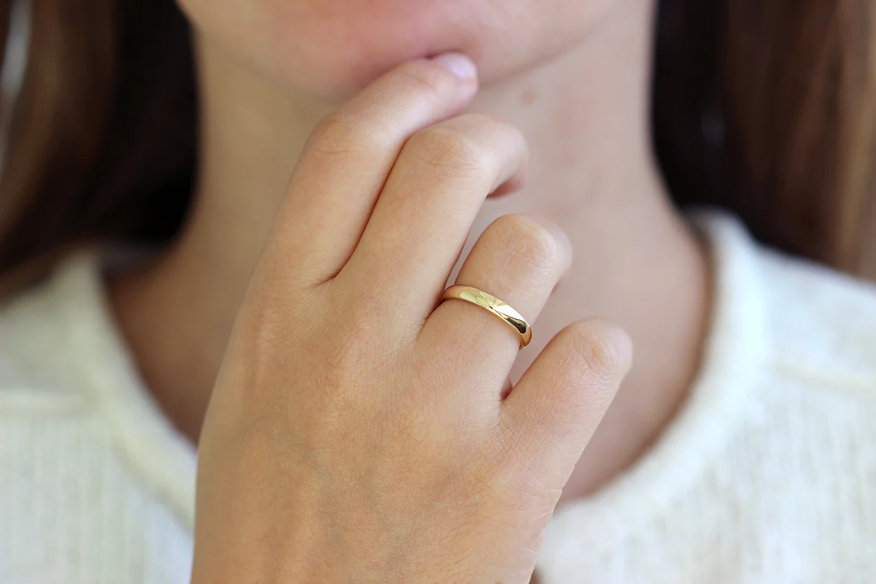 Basic Wedding Band - Comfort Fit Gold Wedding Band - Image 3