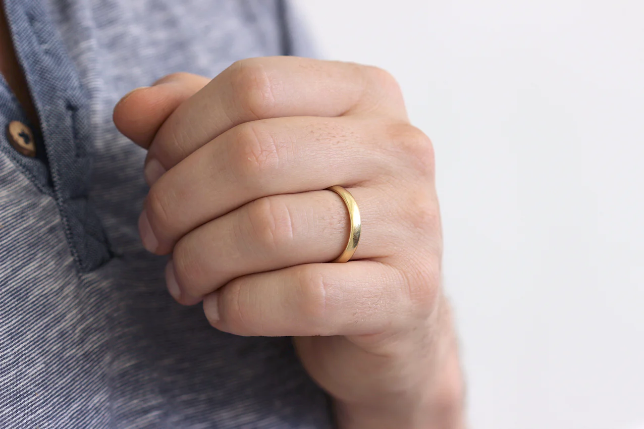 Basic Wedding Band - Comfort Fit Gold Wedding Band - Image 4