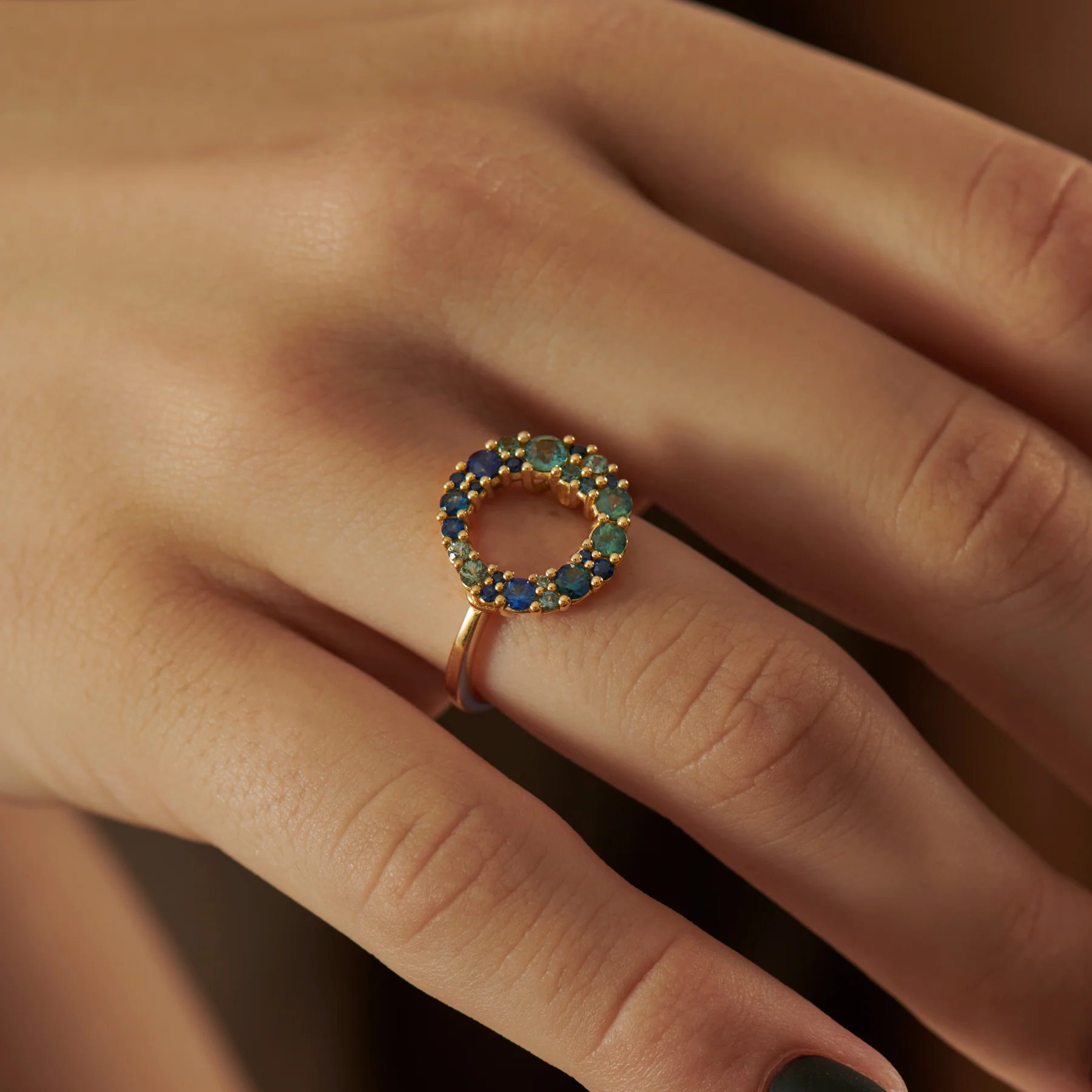 Bubble Multicolor Sapphire Ring - Image 3