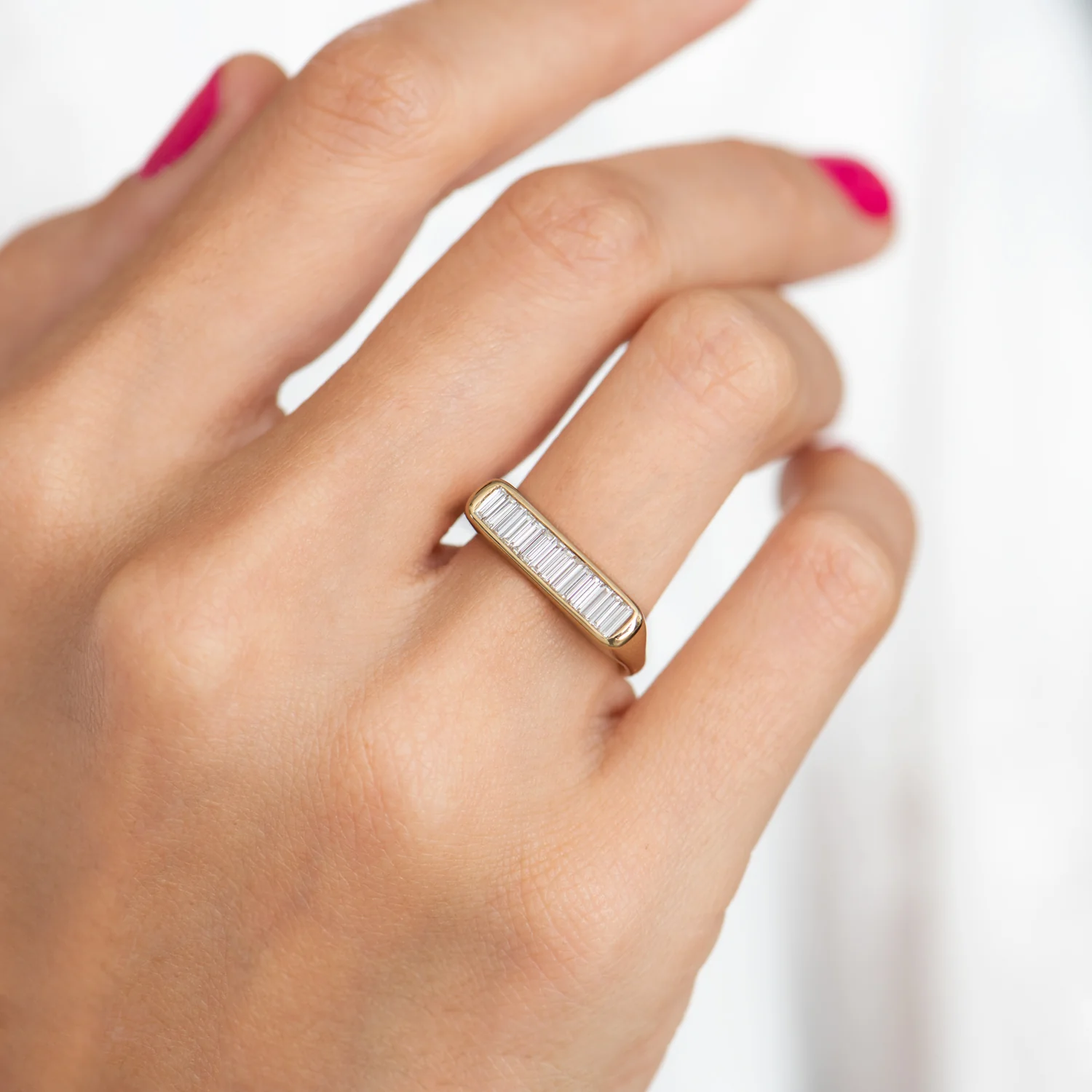 Channel Statement Ring with Baguette Cut Diamonds - Image 6