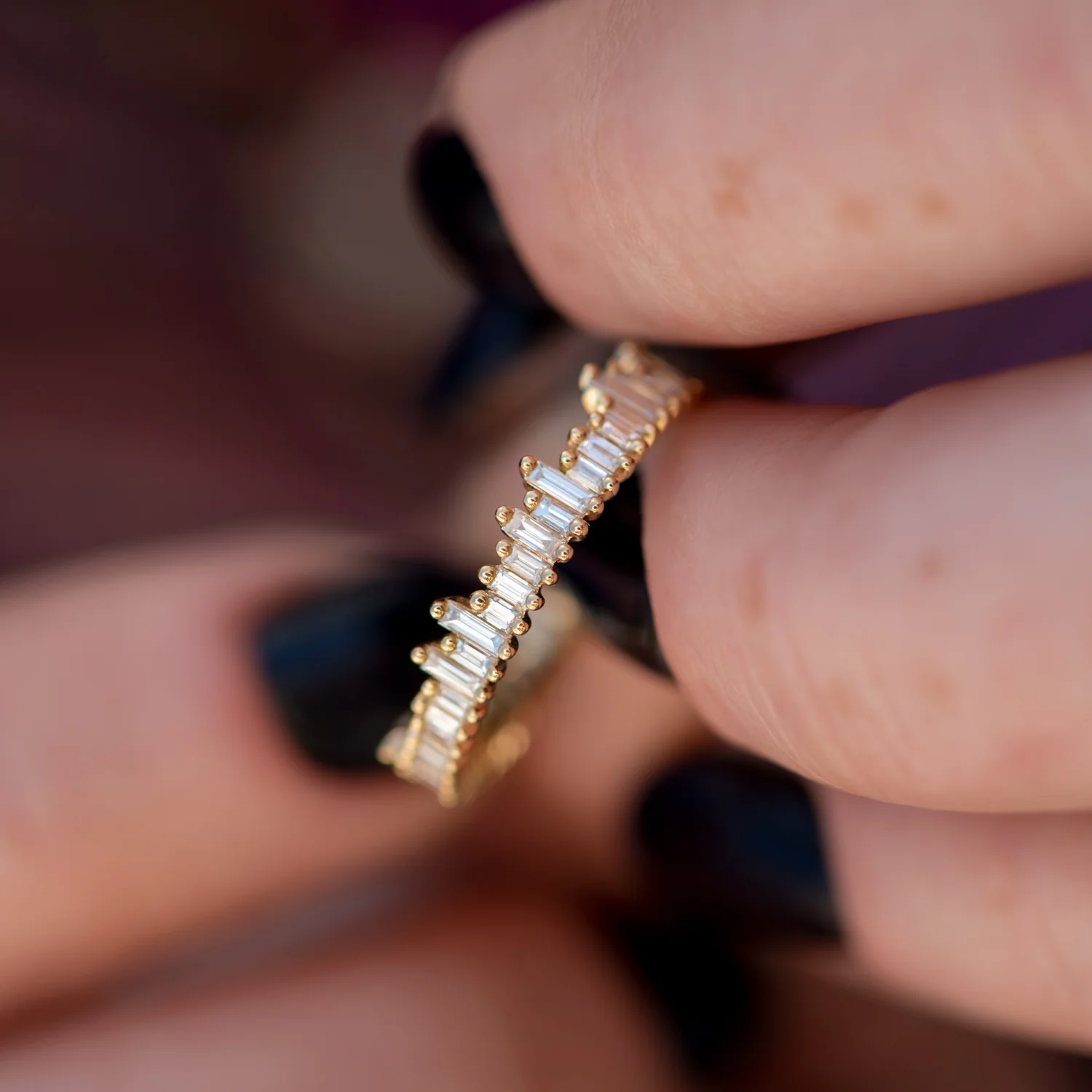 Cityscape Eternity Ring with Needle Baguette Diamonds - Image 3