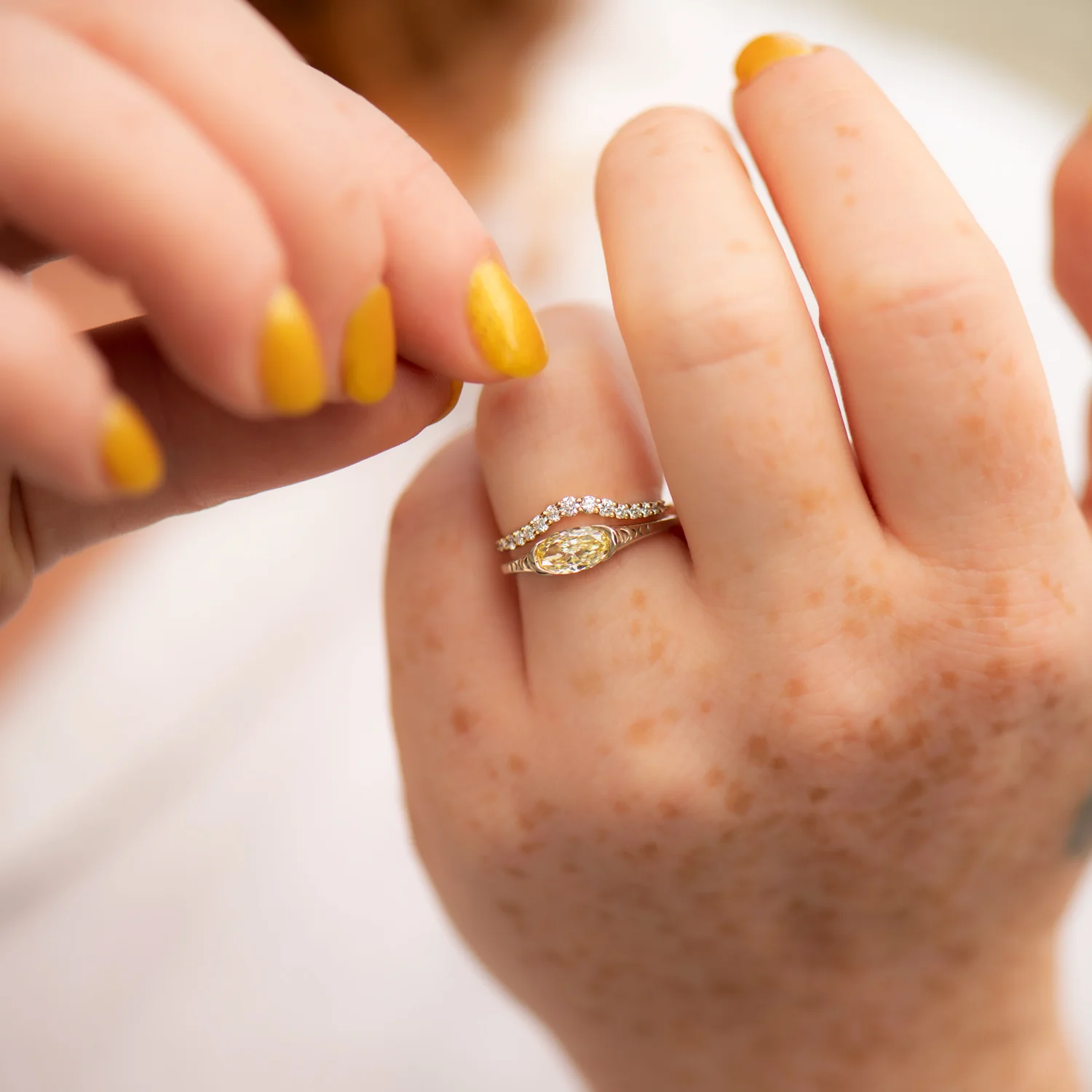 Curved Diamond Wedding Band - Image 3
