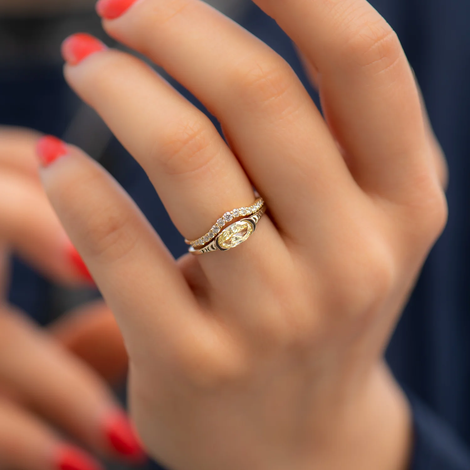 Curved Diamond Wedding Band - Image 6