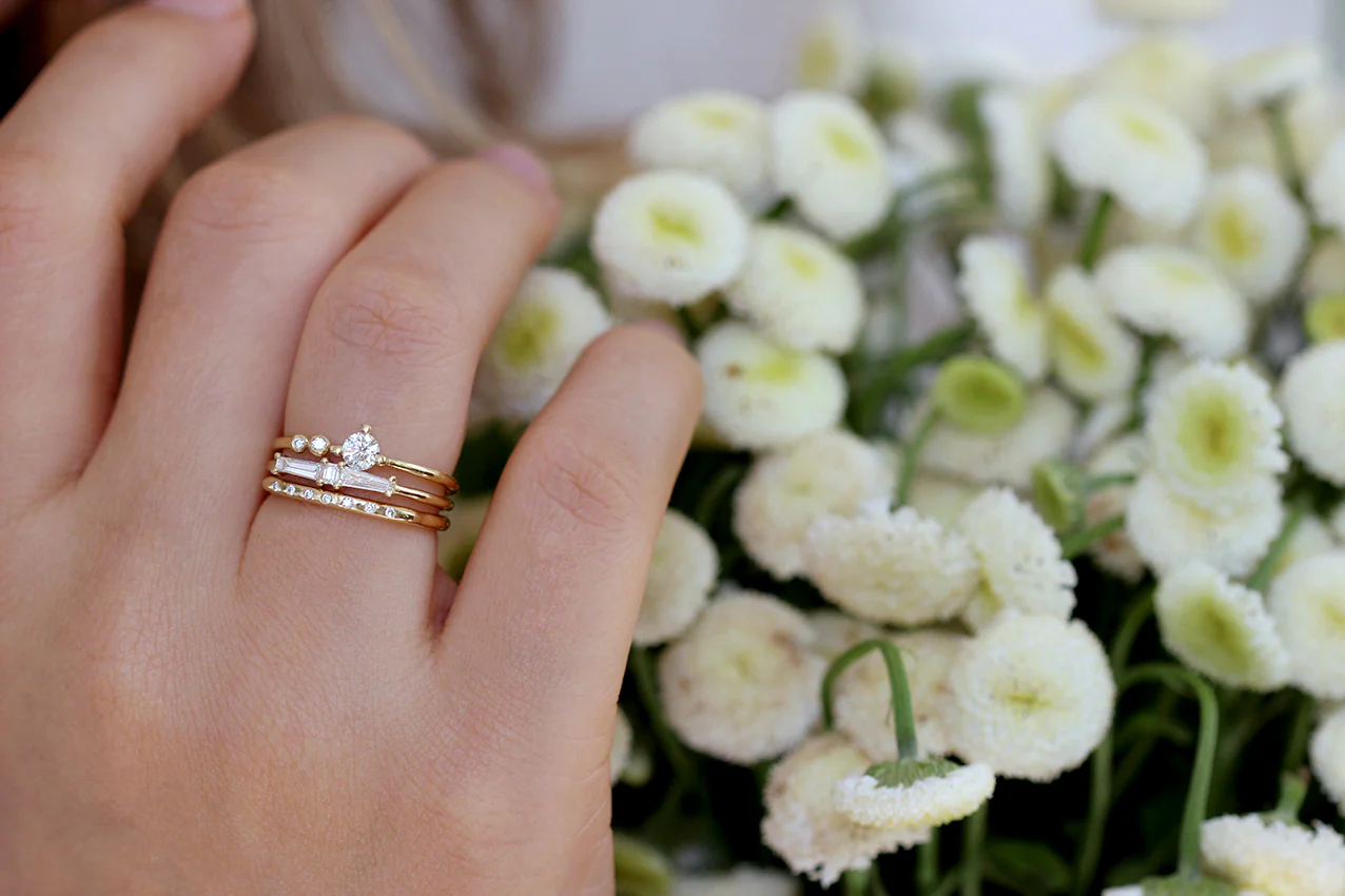 Diamond Cluster Engagement Ring - Art Deco Diamond Wedding Band - Image 7