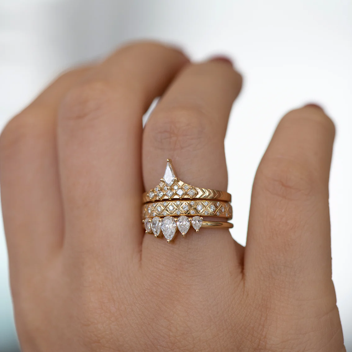 Diamond Criss Cross Wedding Band - Image 15