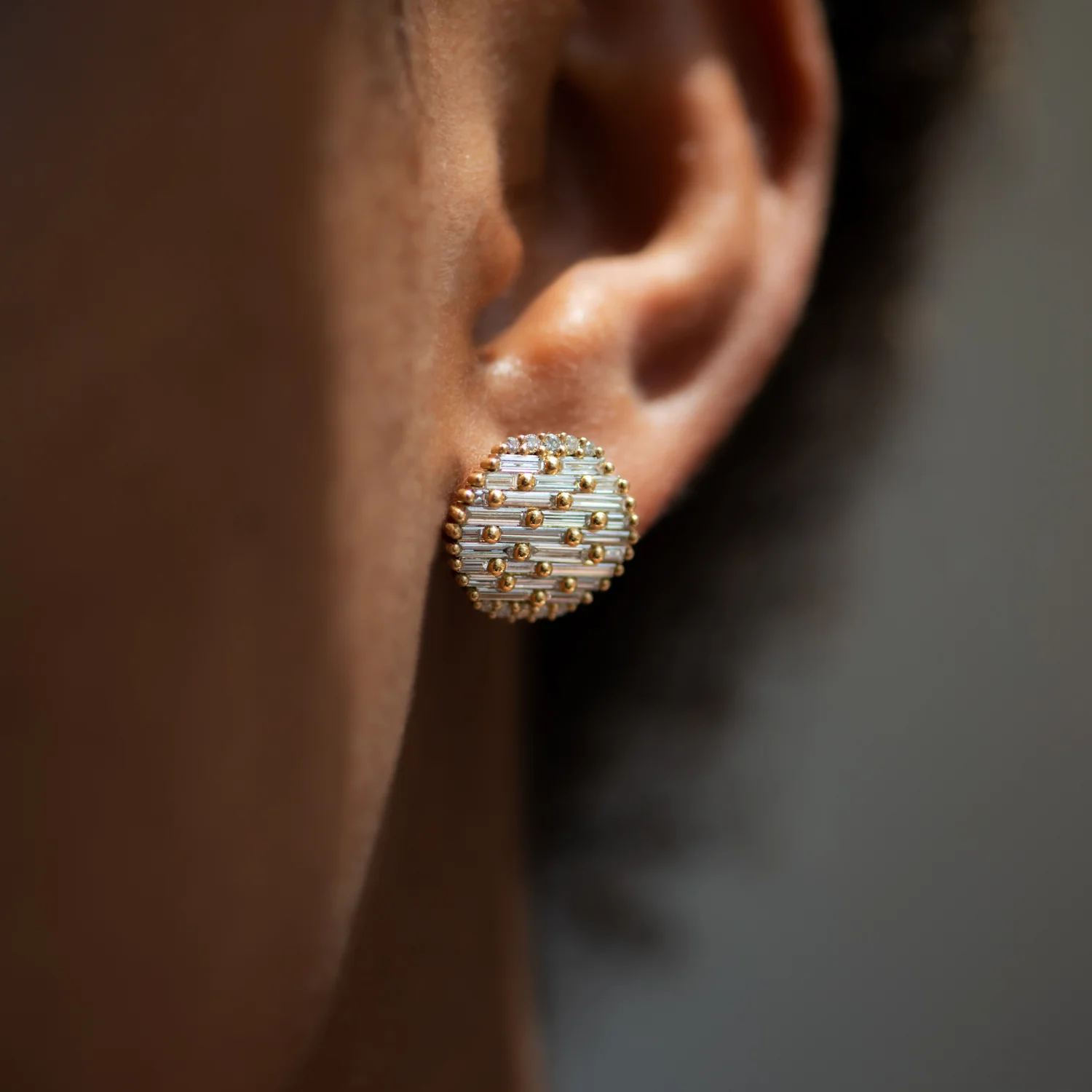 Diamond Disco Earrings - With Needle Cut Baguette Diamonds - Image 4