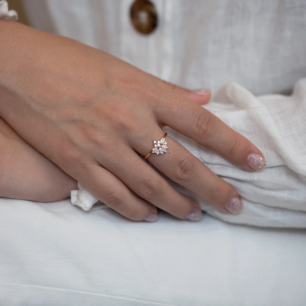 Diamond Snowflake Ring - Image 6