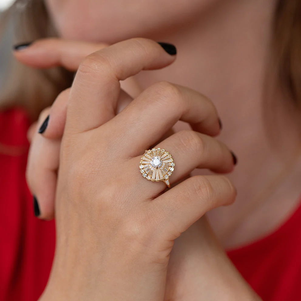 Diamond Ring with Tapered Baguette Diamonds - Image 10