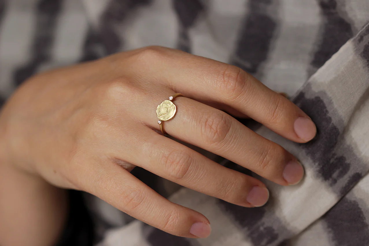 Dog and Snake Ring - Gold Signet Ring - Image 3