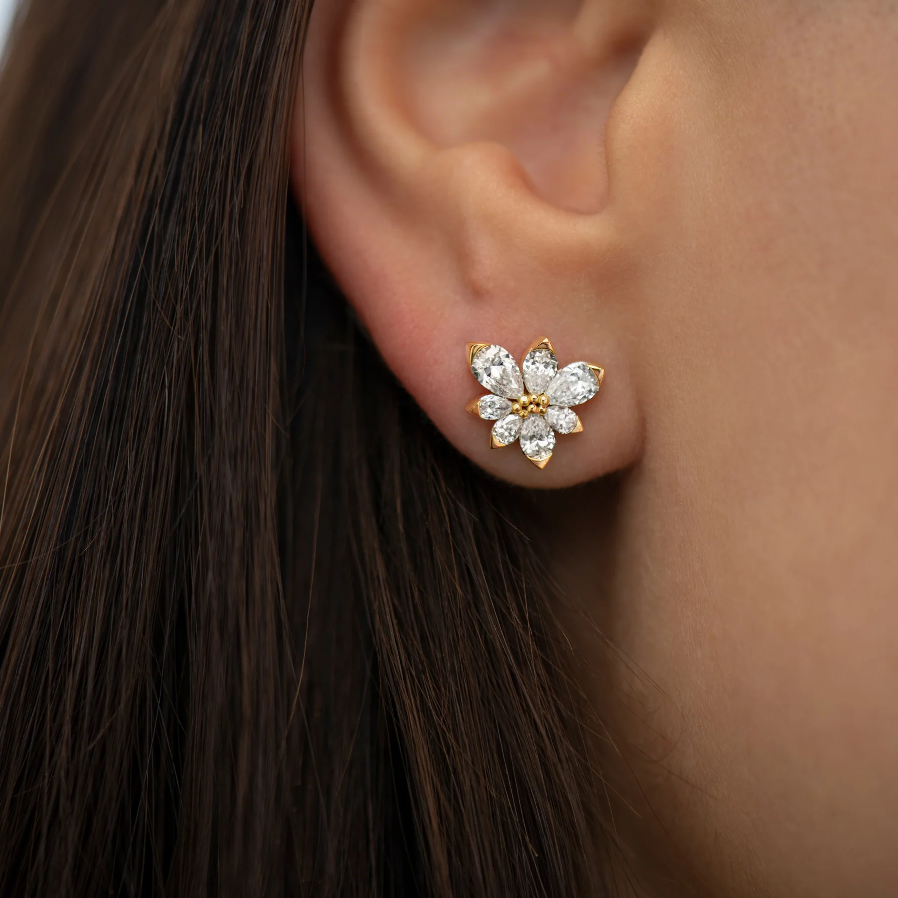 Asymmetric Blossom Stud Earrings - Image 2