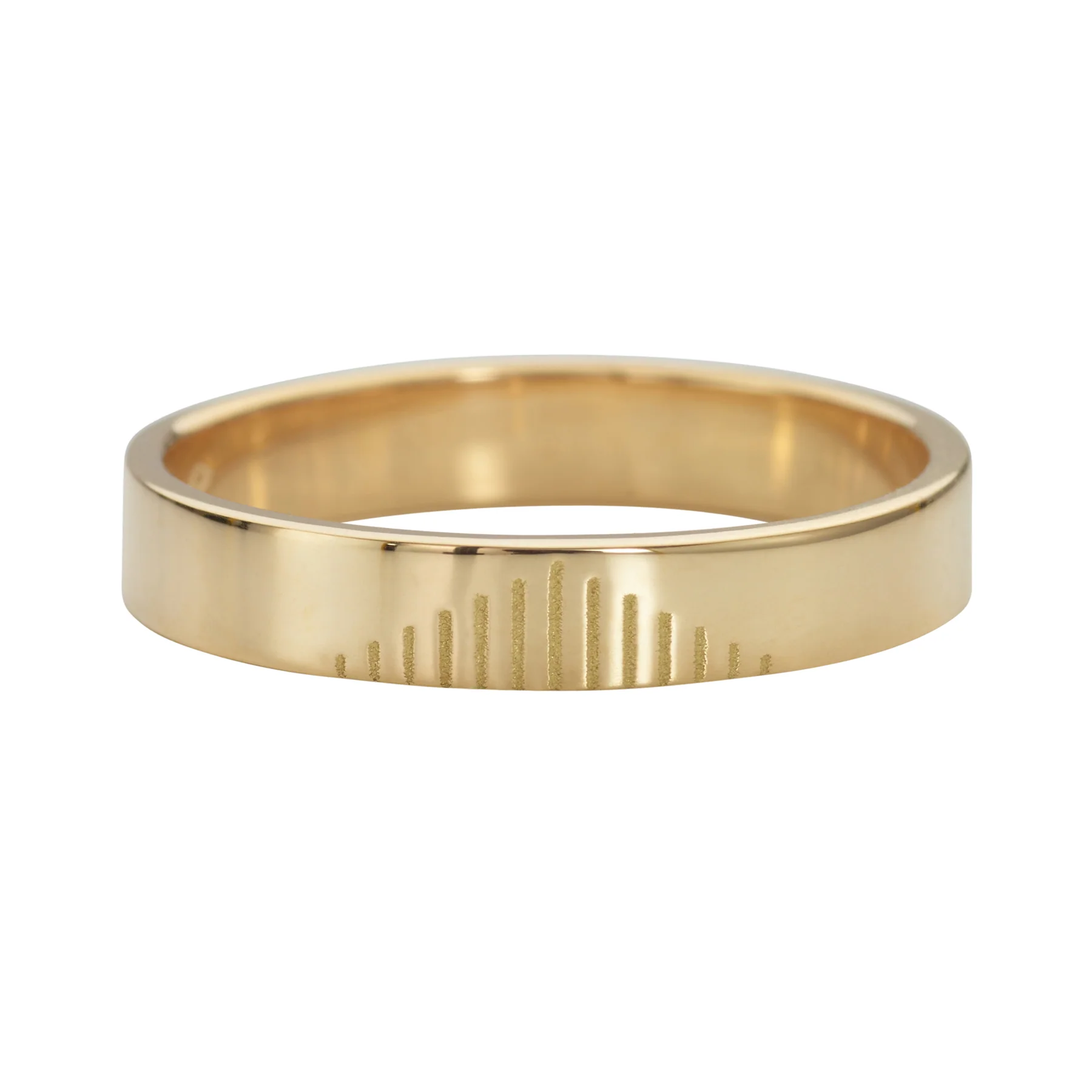 Engraved Pyramid Wedding Band - Image 6