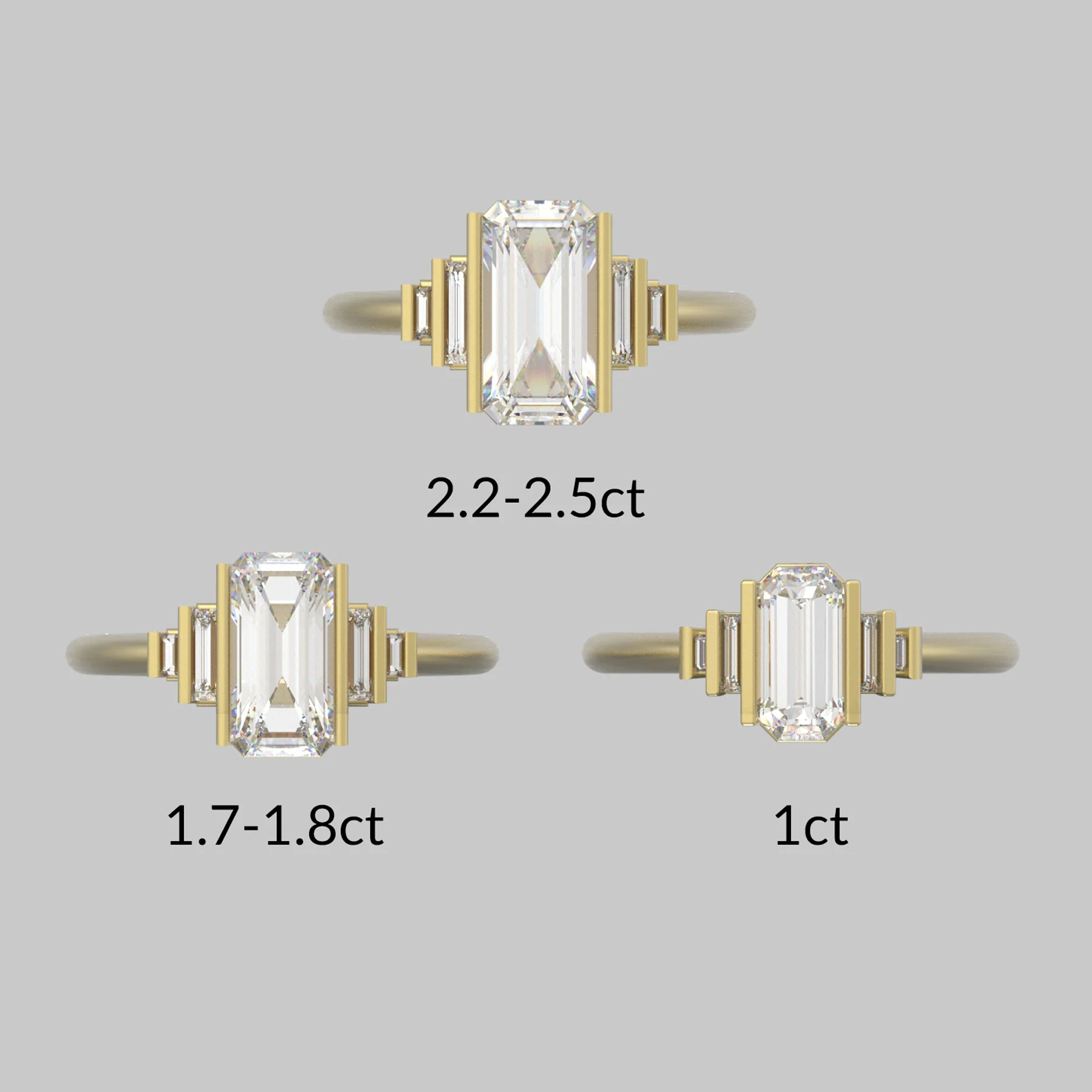 Geometric Emerald Cut Diamond Engagement Ring - Image 6