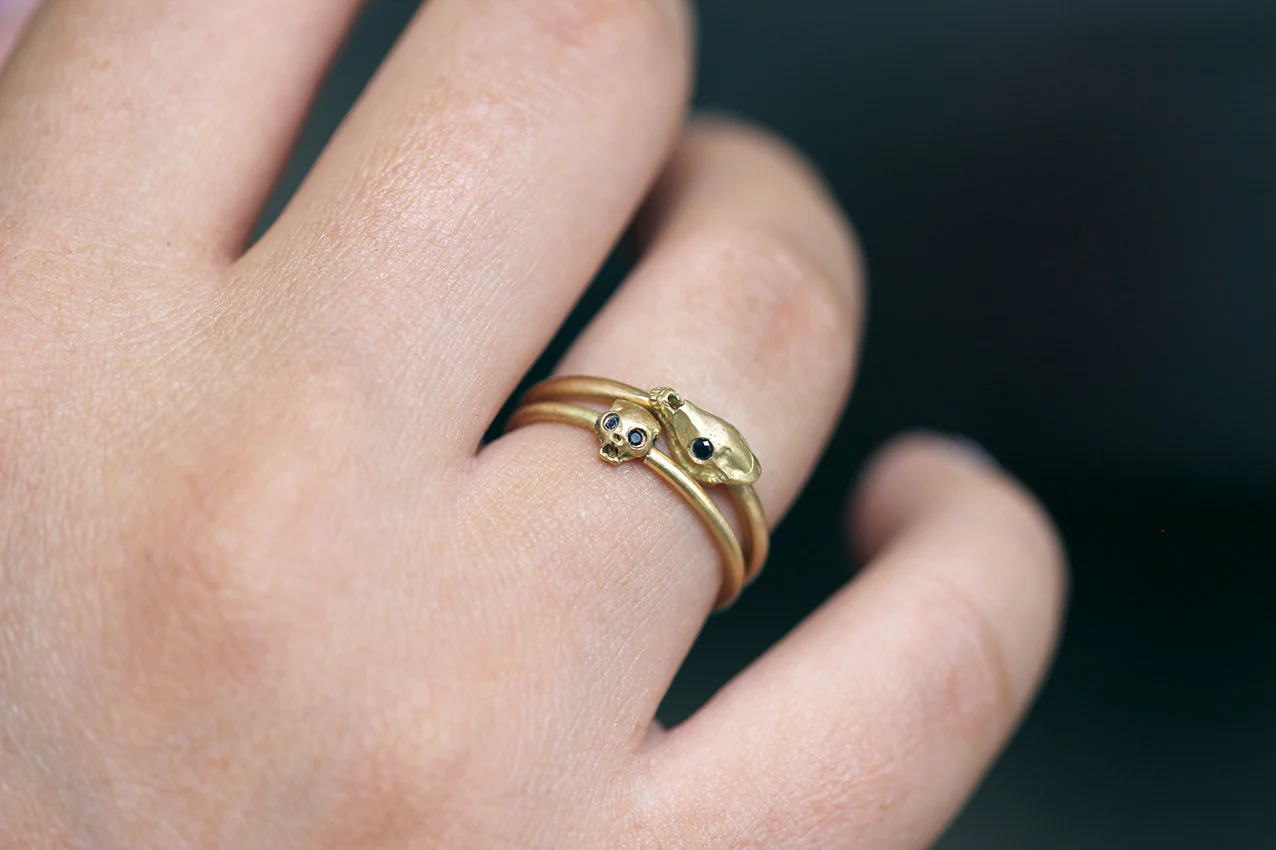 Gold Cat Skull Ring - Image 6