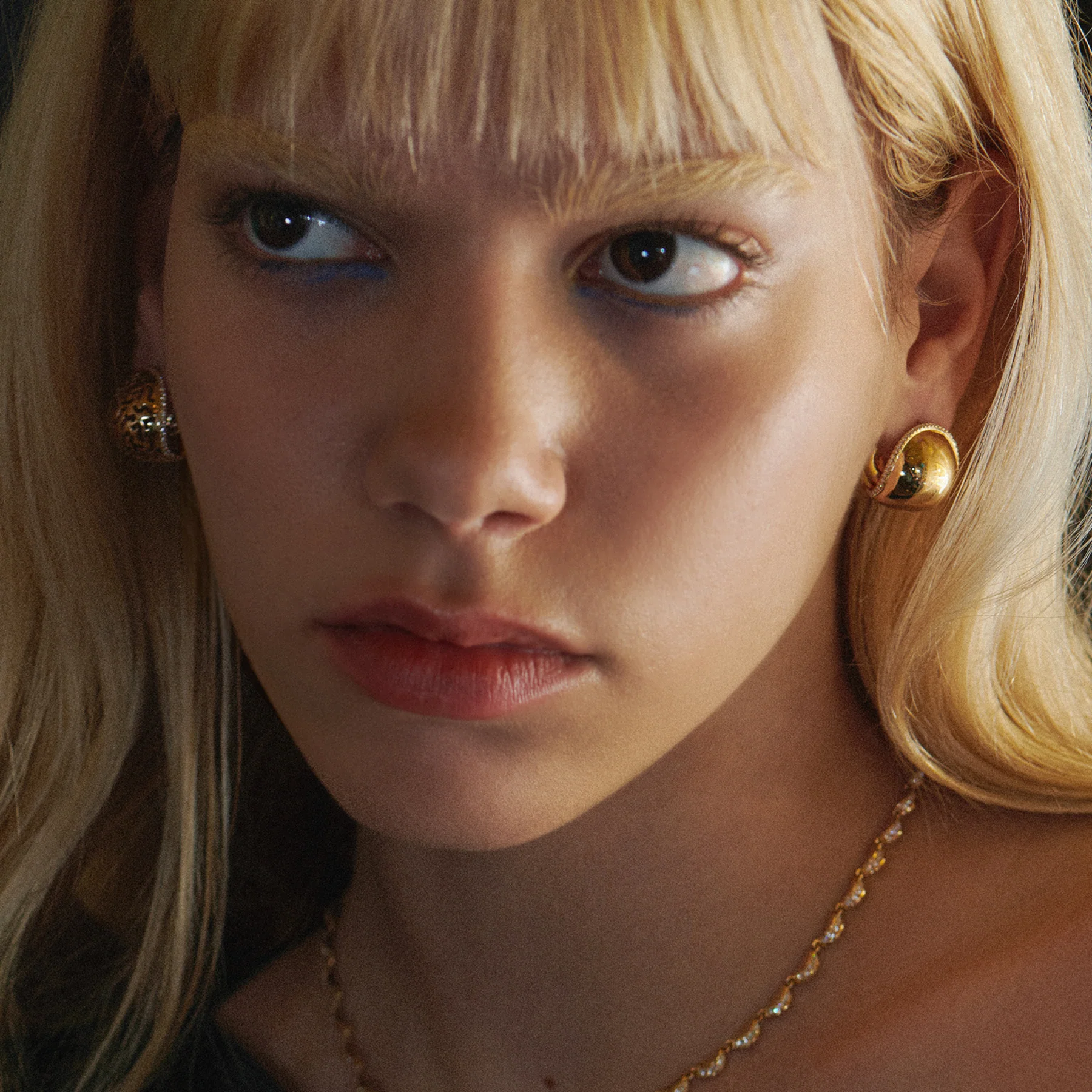 Gold & Diamond Moon Ball Earrings - Image 6