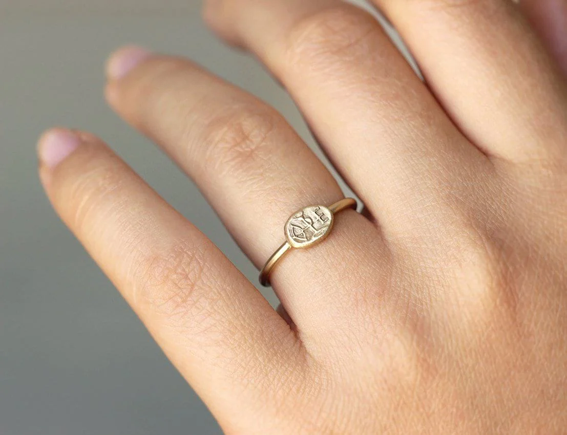 Gold Signet Ring - Sagittarius - Image 3