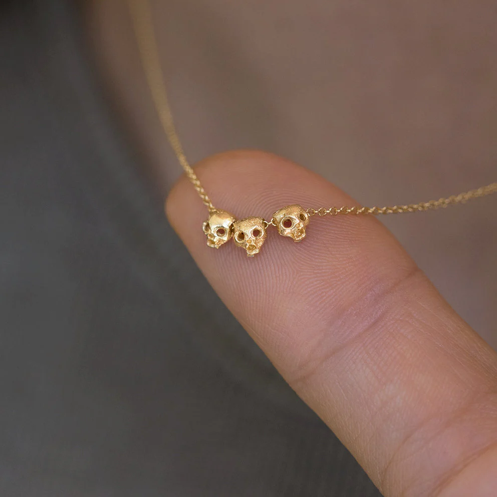 Gold Skull Necklace - Image 6
